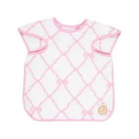 Big Bite Bib - Belle Meade Bow with Pier Party Pink