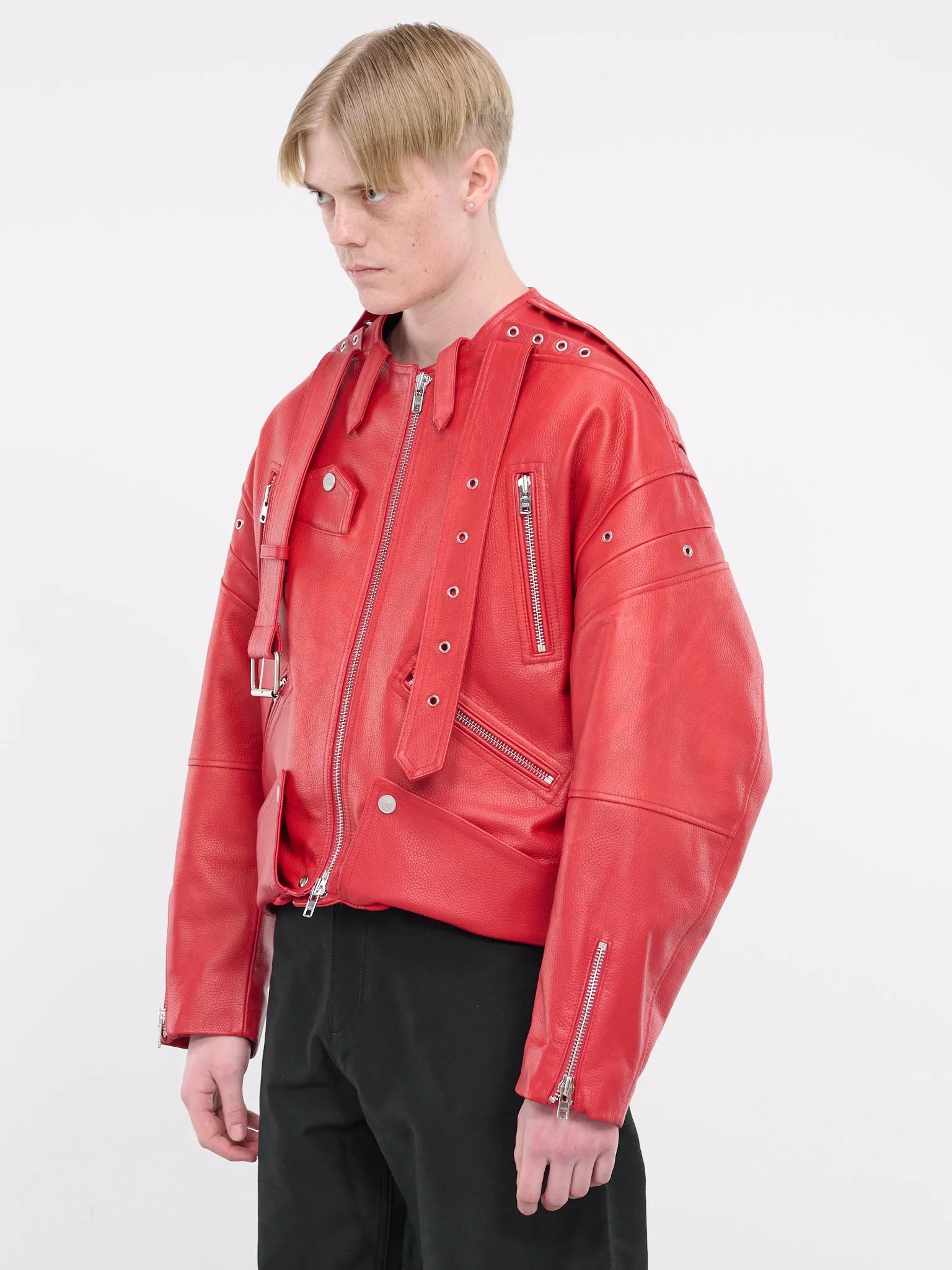 Biker Jacket (MP23LC2S-JC3001-SAMBA-RED)