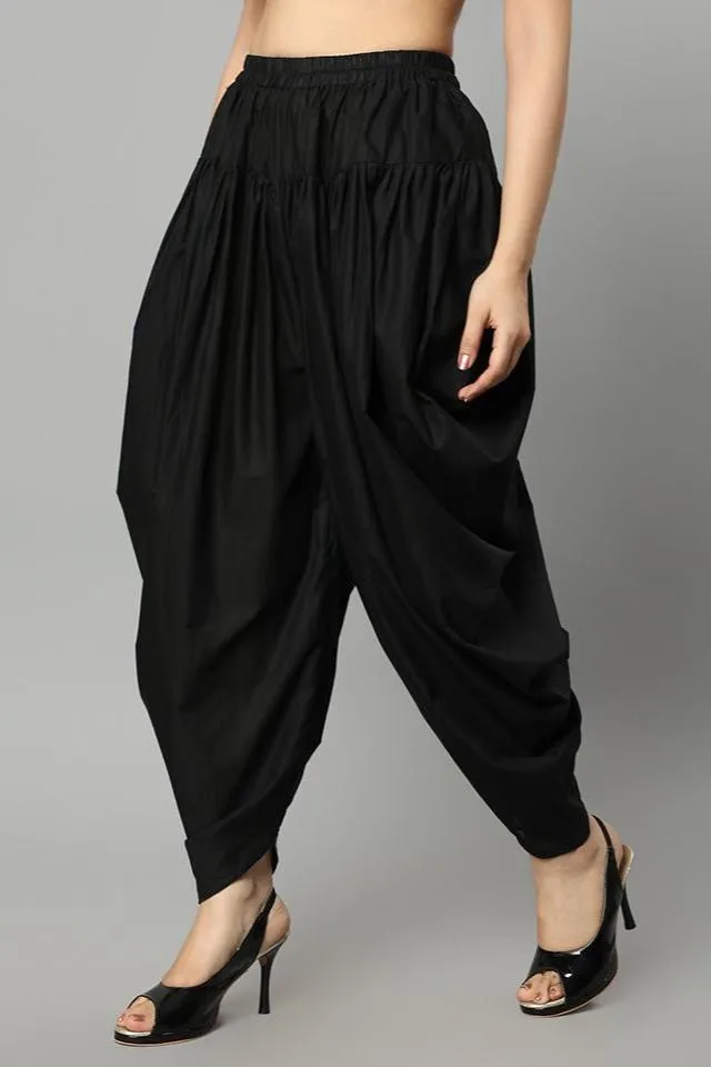 Black Cotton Dhoti Pants