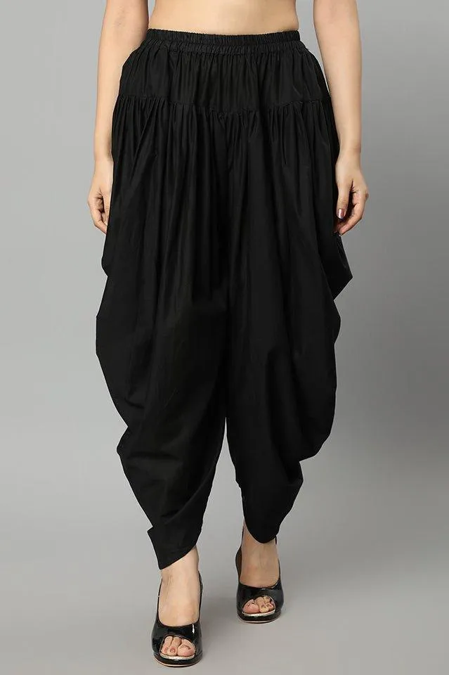 Black Cotton Dhoti Pants