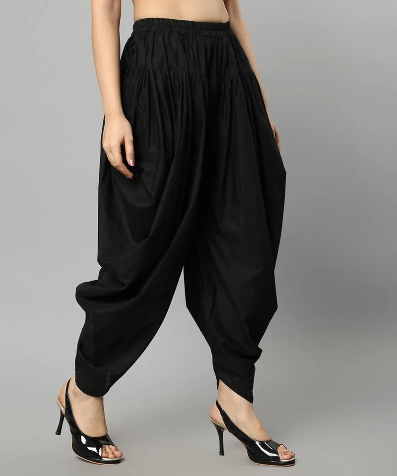 Black Cotton Dhoti Pants