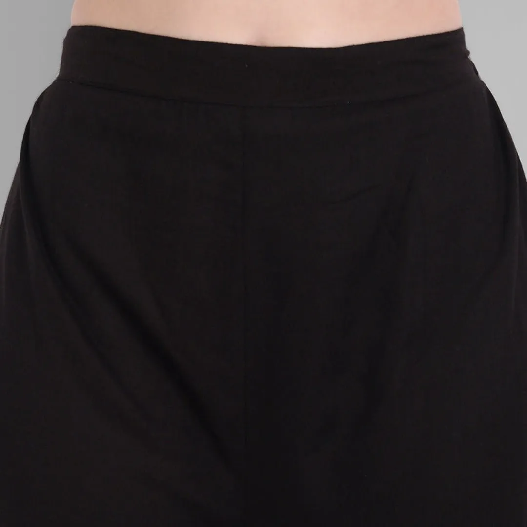 Black Cotton Triangle Dhoti Pants