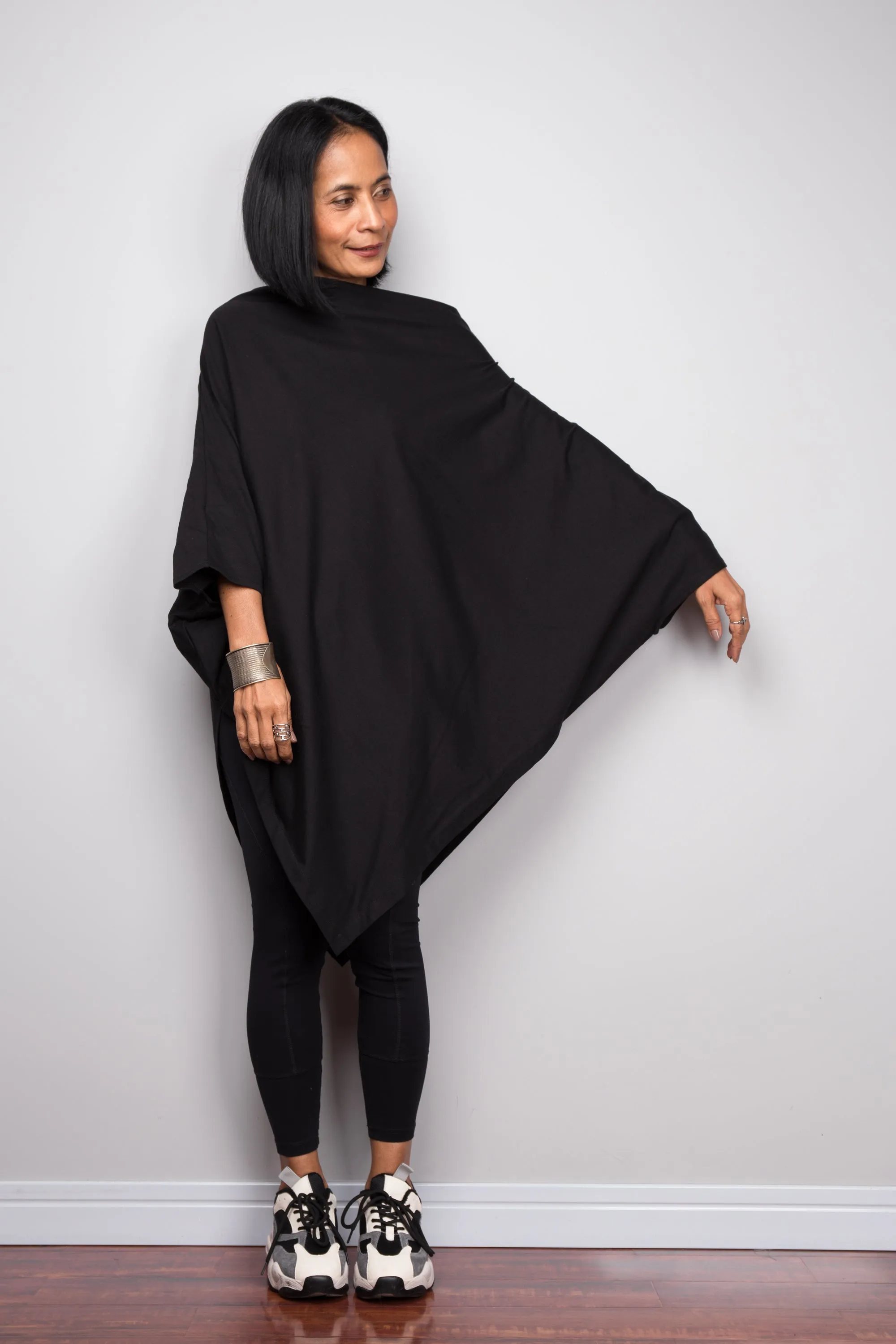 Black Pullover Poncho