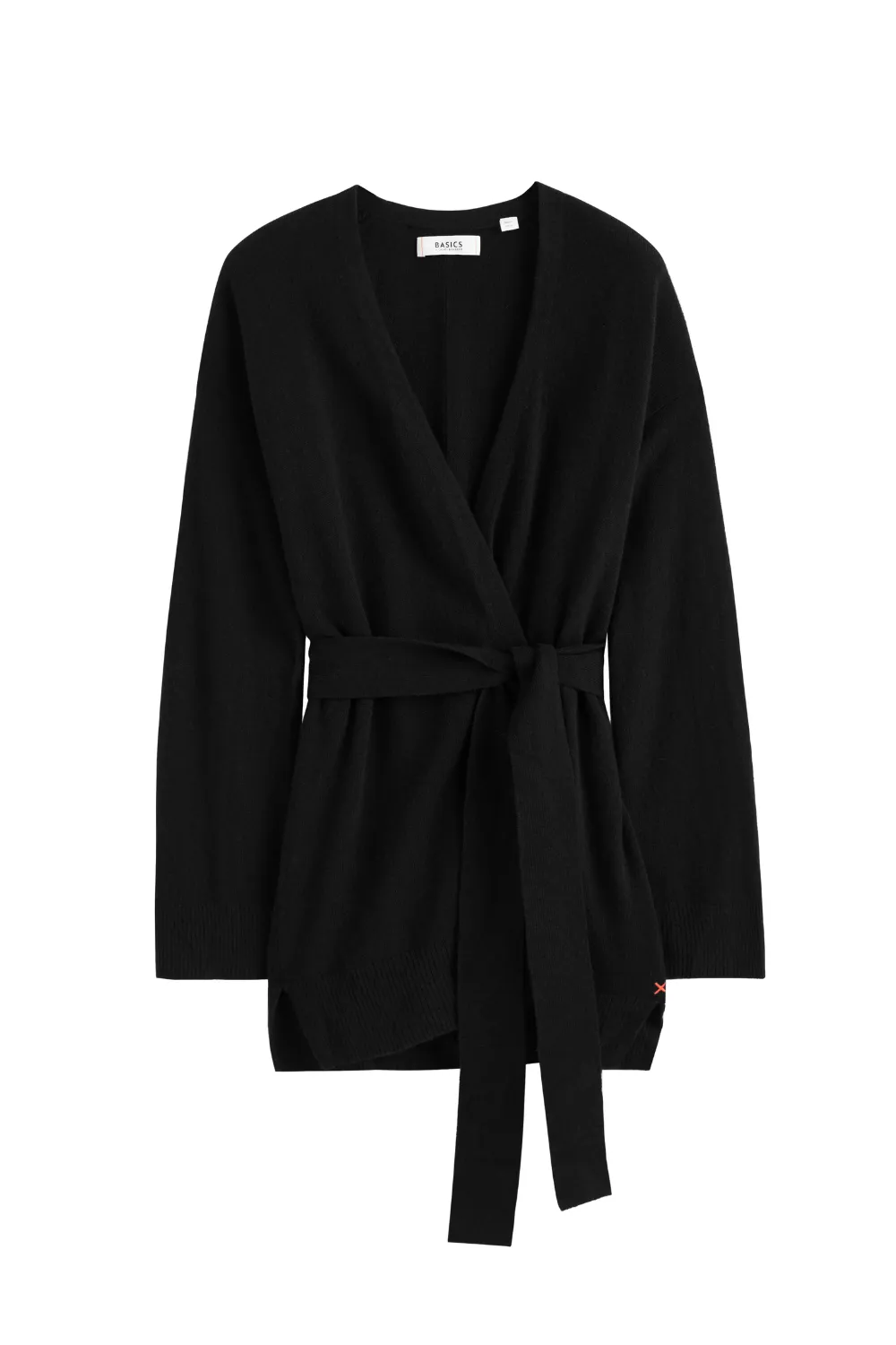 Black Wool-Cashmere Belted Cardigan