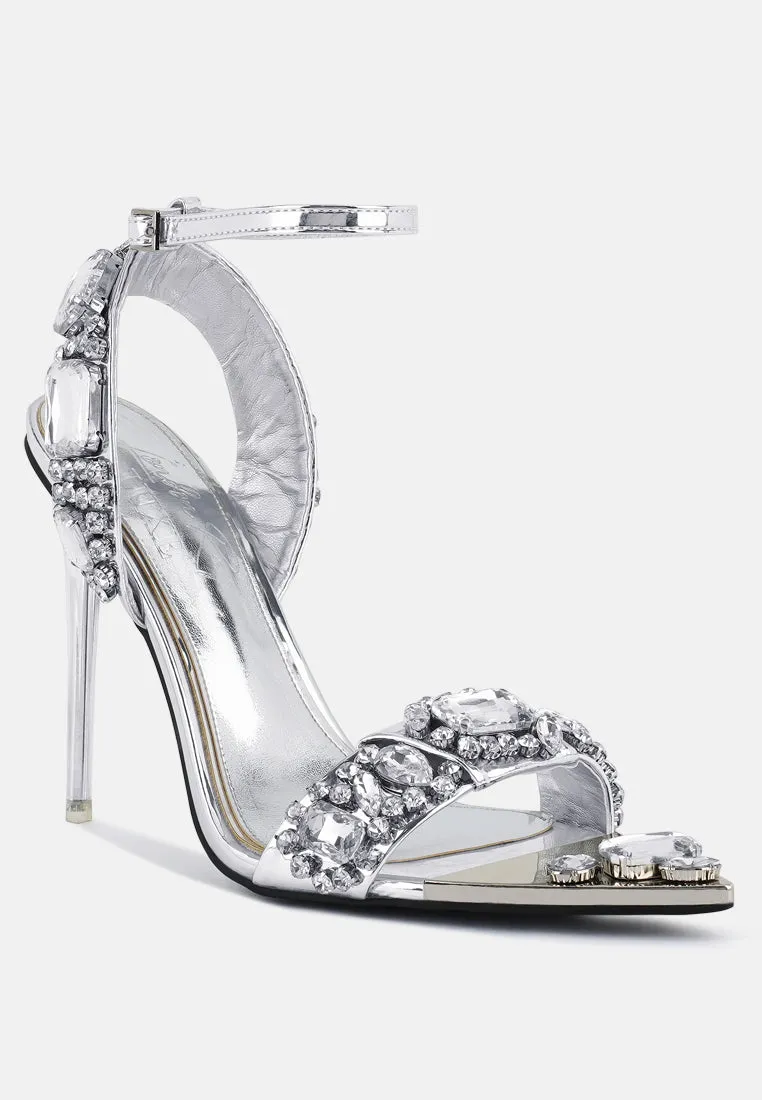 Blingy Diamante Embellished Stiletto Sandals