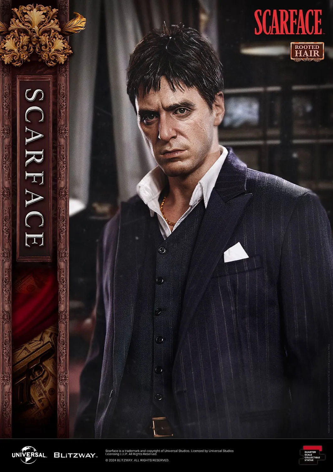 Blitzway Scarface Superb Scale Tony Montana (Rooted Hair Version) 1/4 Statue