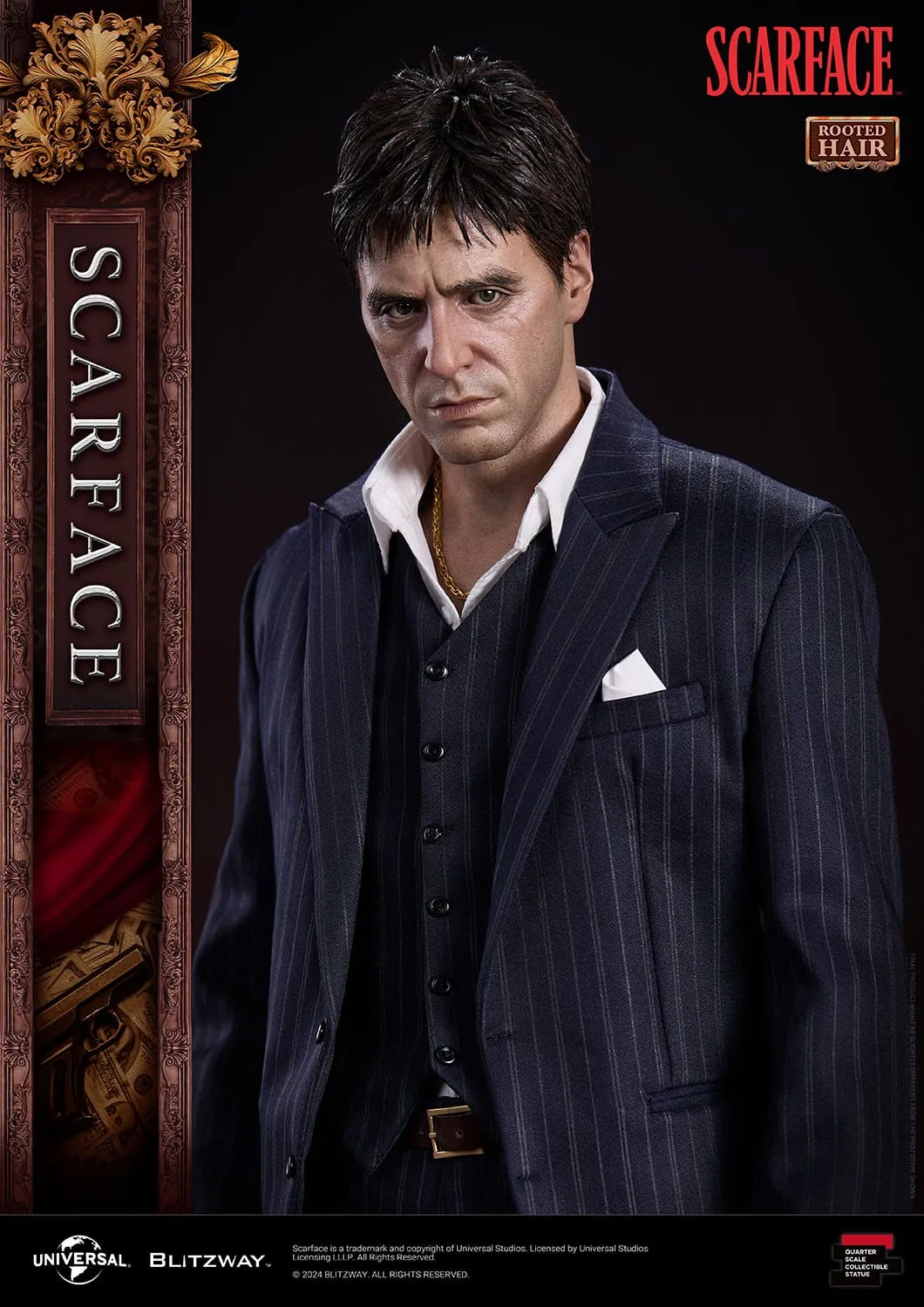 Blitzway Scarface Superb Scale Tony Montana (Rooted Hair Version) 1/4 Statue