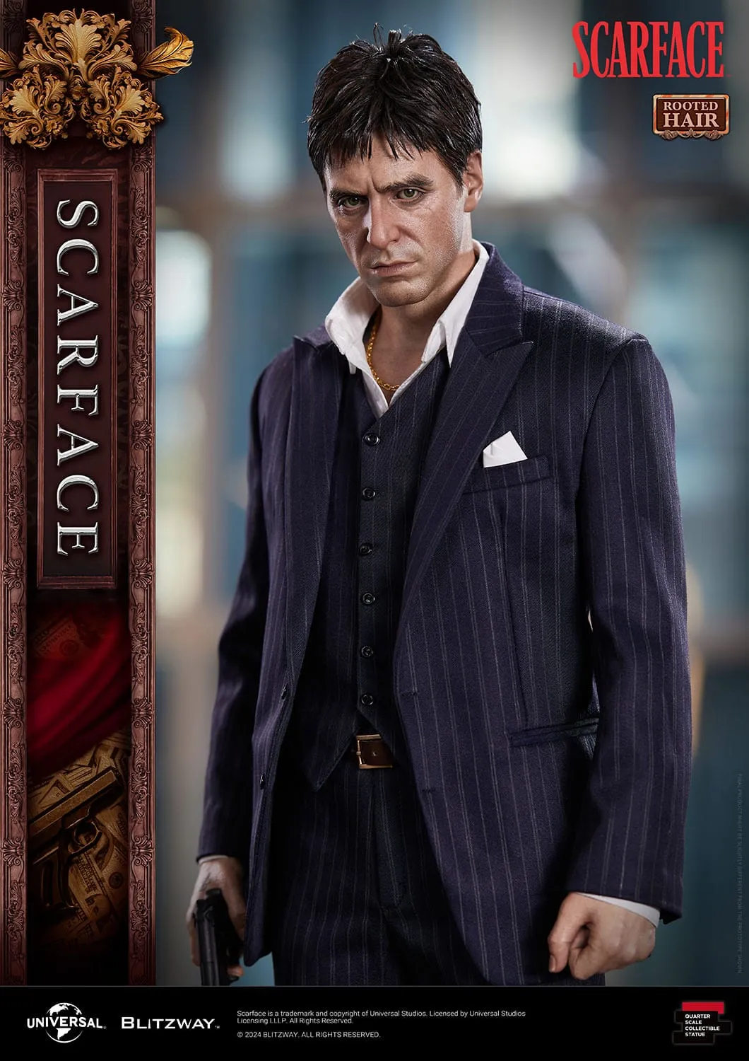 Blitzway Scarface Superb Scale Tony Montana (Rooted Hair Version) 1/4 Statue