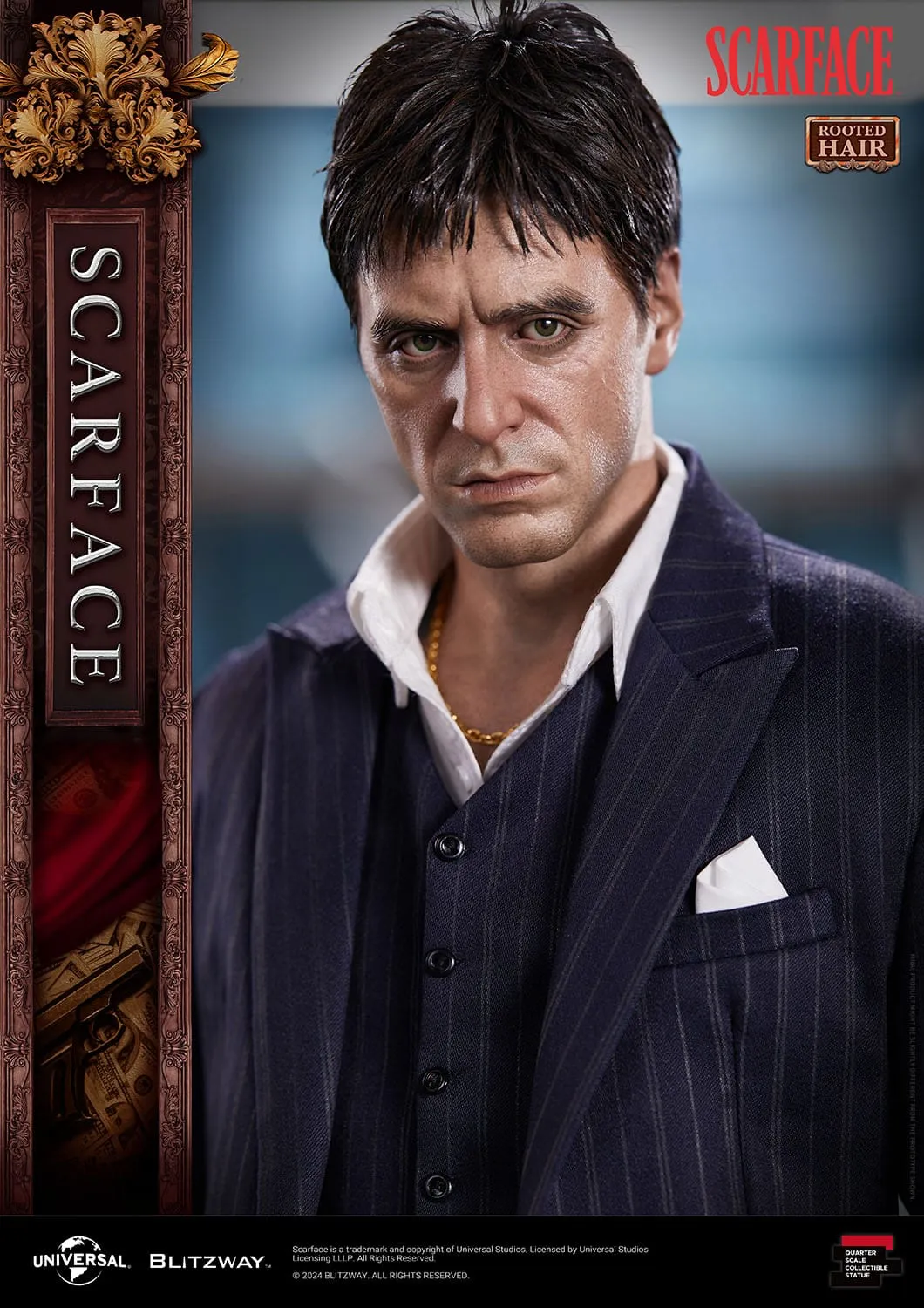 Blitzway Scarface Superb Scale Tony Montana (Rooted Hair Version) 1/4 Statue