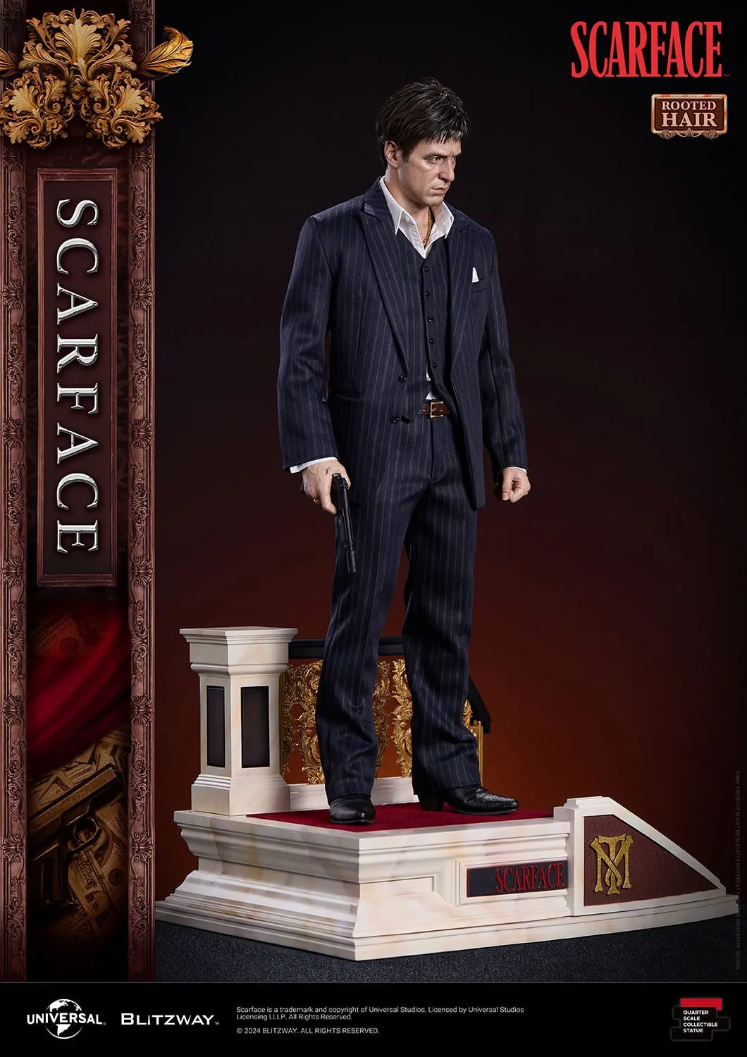 Blitzway Scarface Superb Scale Tony Montana (Rooted Hair Version) 1/4 Statue