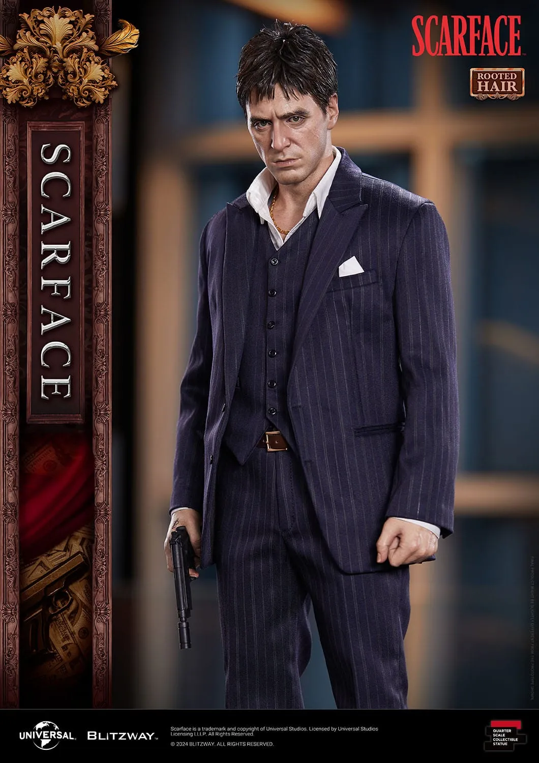 Blitzway Scarface Superb Scale Tony Montana (Rooted Hair Version) 1/4 Statue