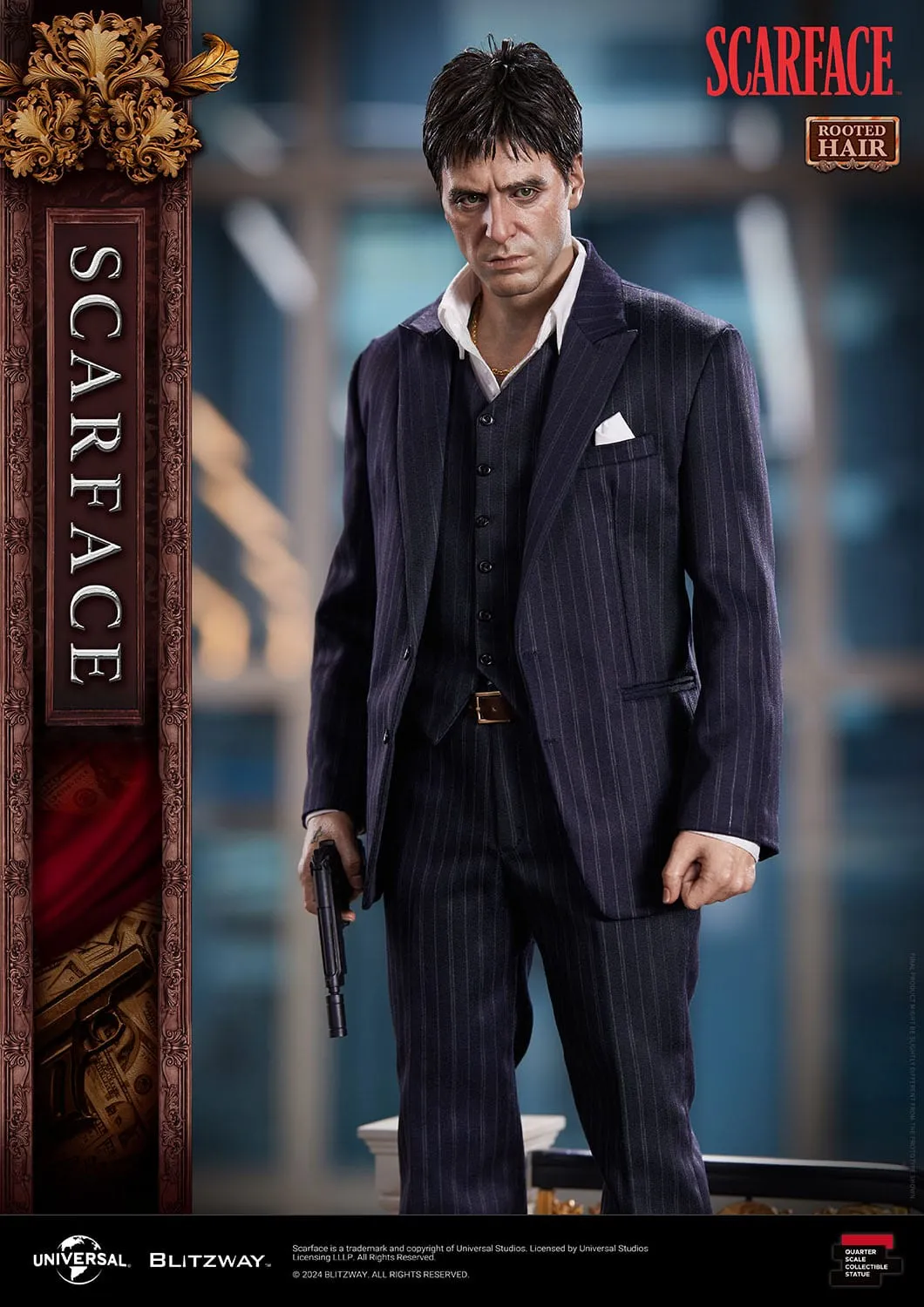 Blitzway Scarface Superb Scale Tony Montana (Rooted Hair Version) 1/4 Statue