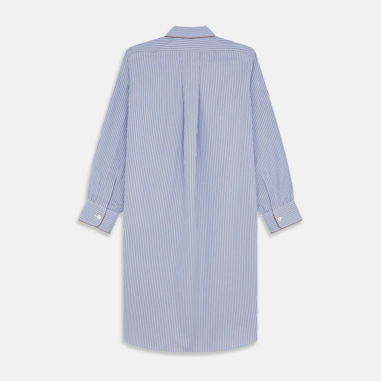 Blue and Navy Halo Stripe Cotton Sussex Nightshirt