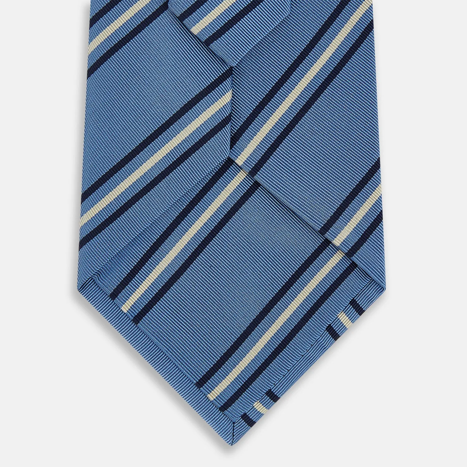 Blue Multi Stripe Silk Blend Tie