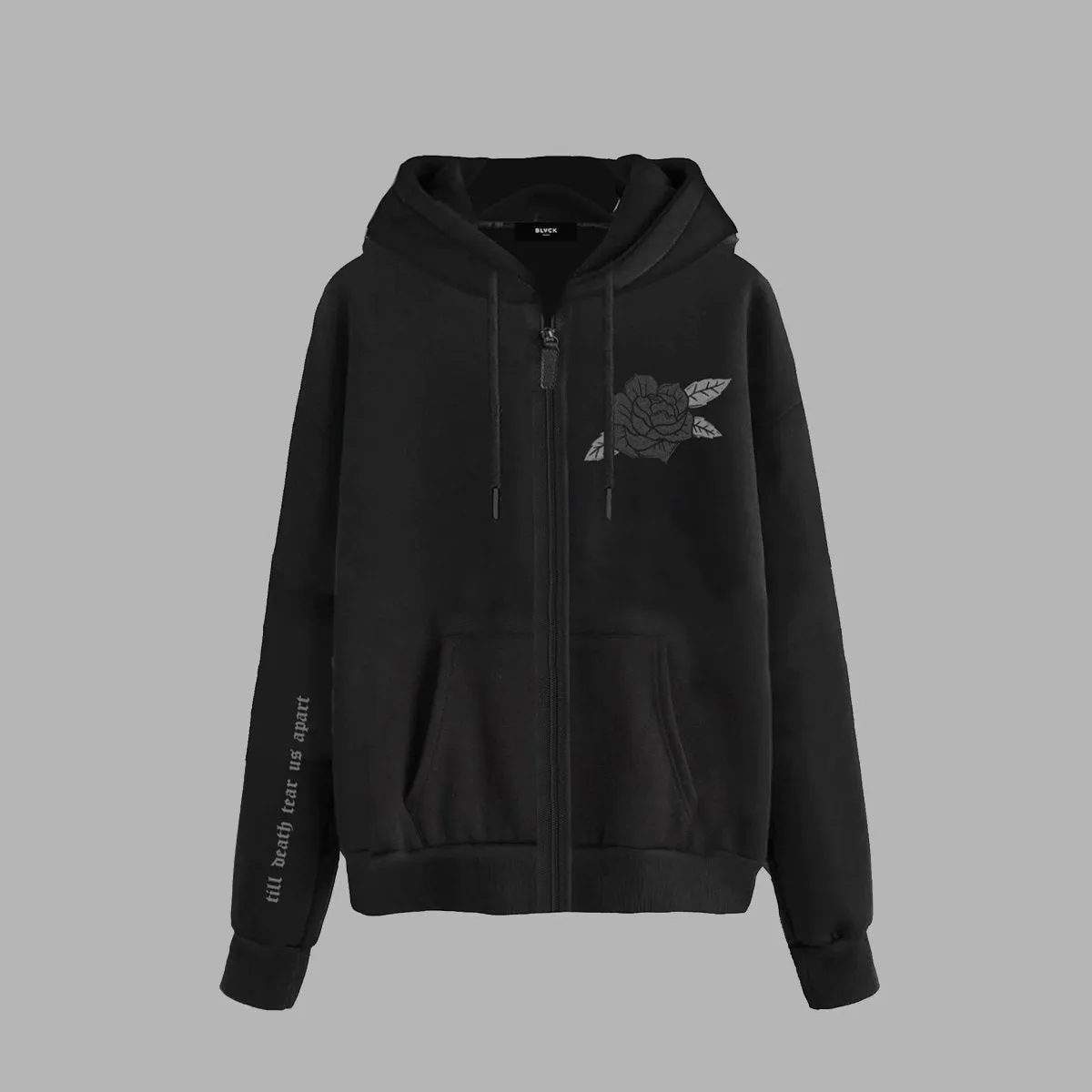 Blvck Hoodie Zipper Roses