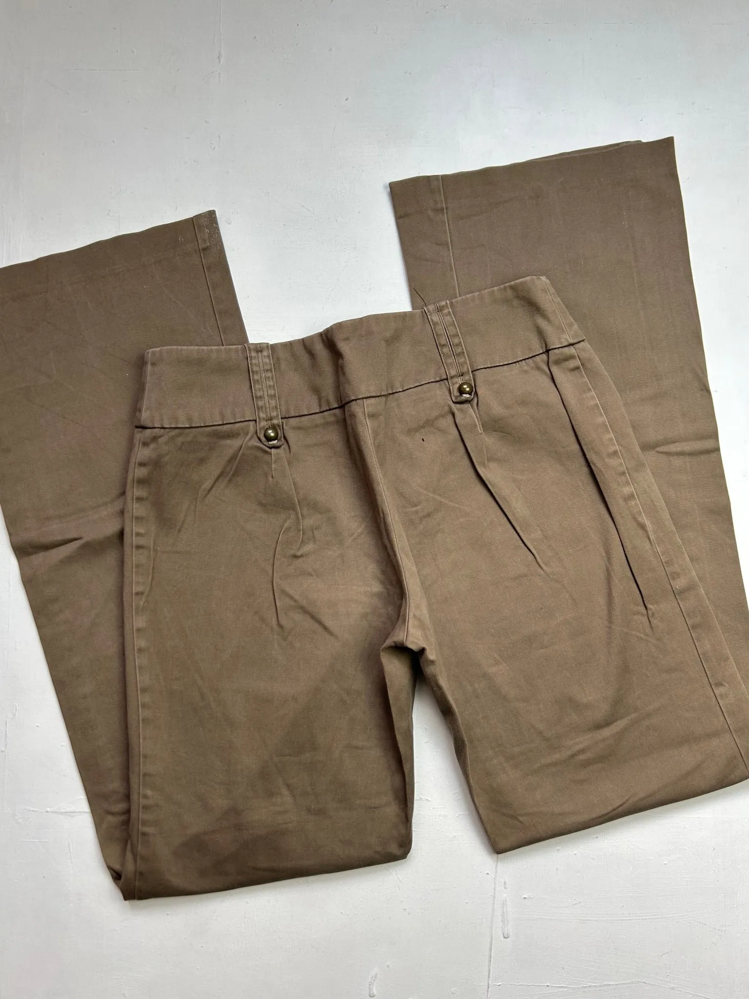 Brown low rise cotton large office pants (S/M)