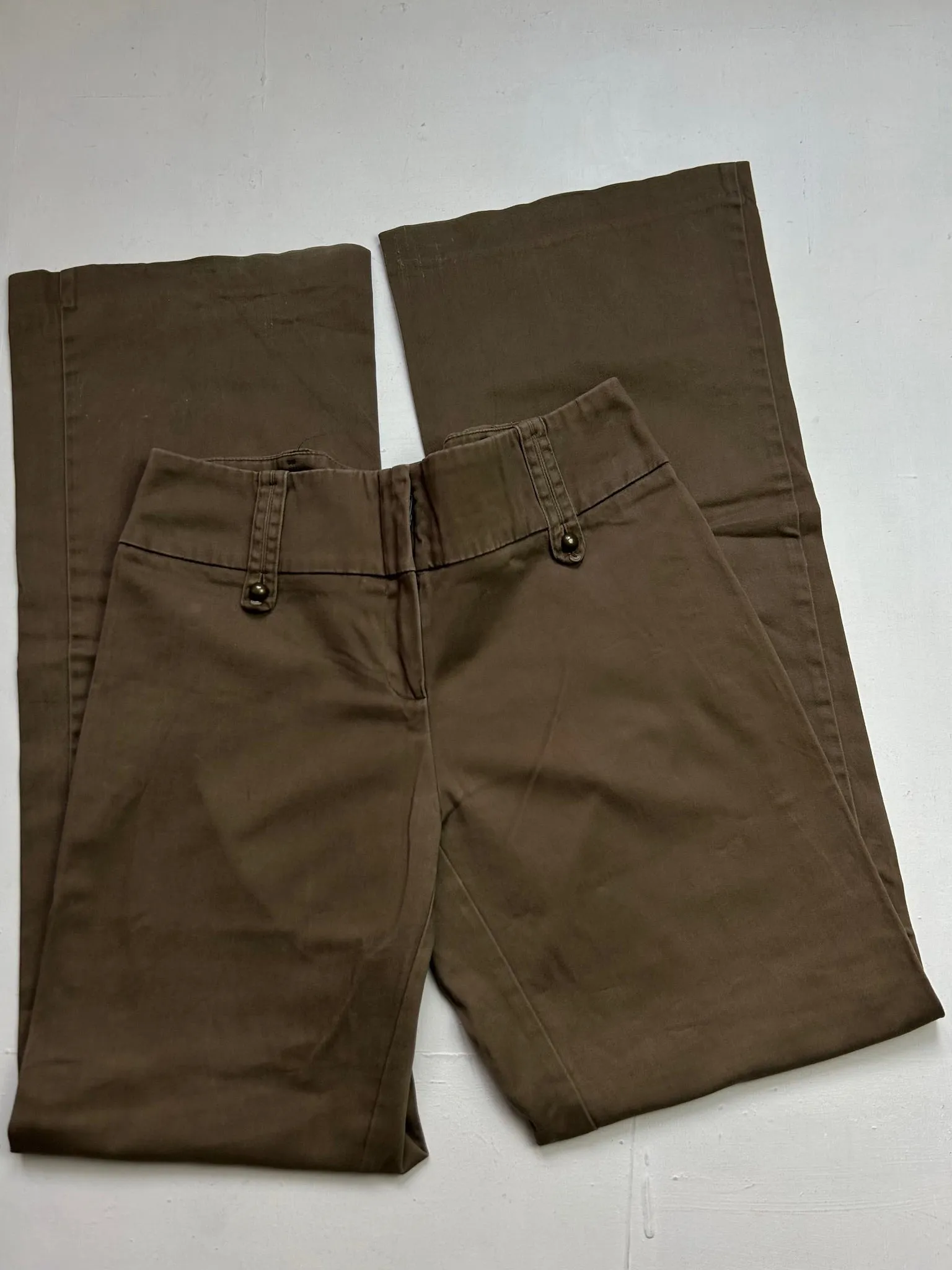 Brown low rise cotton large office pants (S/M)