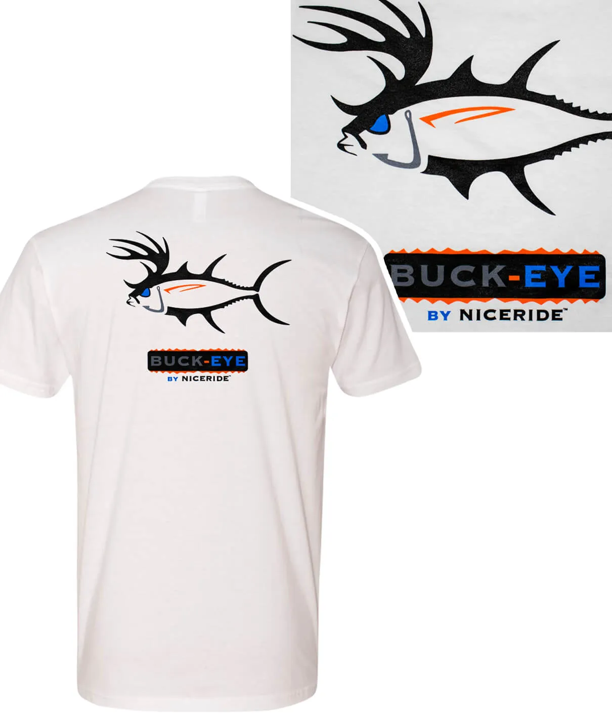 BUCK-EYE - Men's Black Next Level Printed Short Sleeve T- Shirt