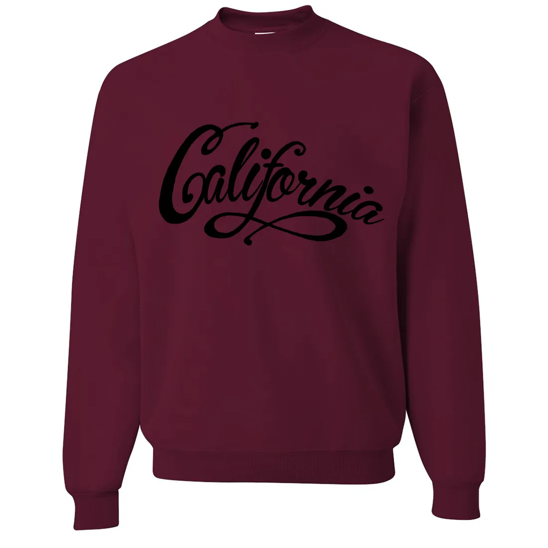 California Beach Script Black Print Crewneck Sweatshirt