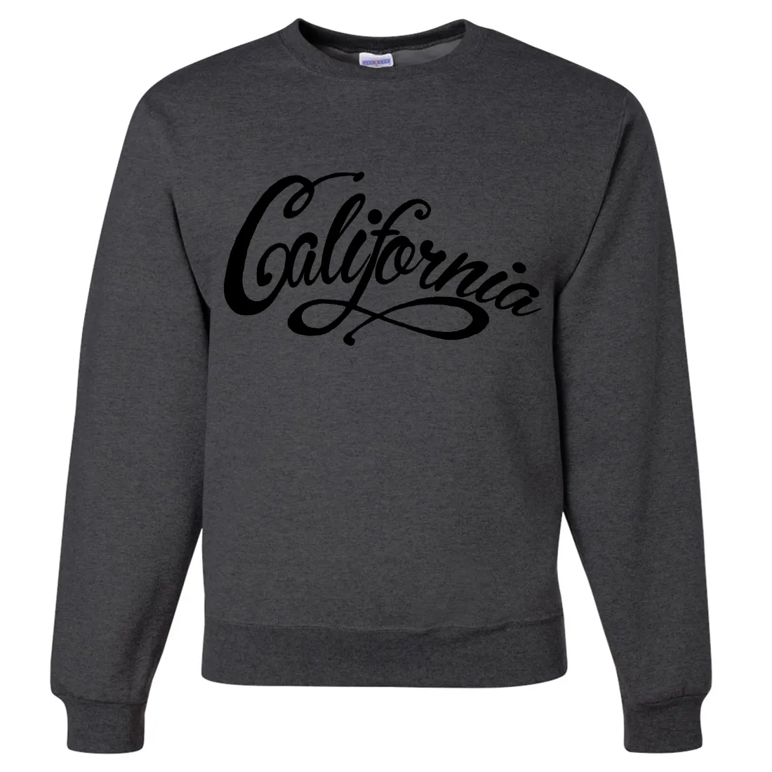 California Beach Script Black Print Crewneck Sweatshirt