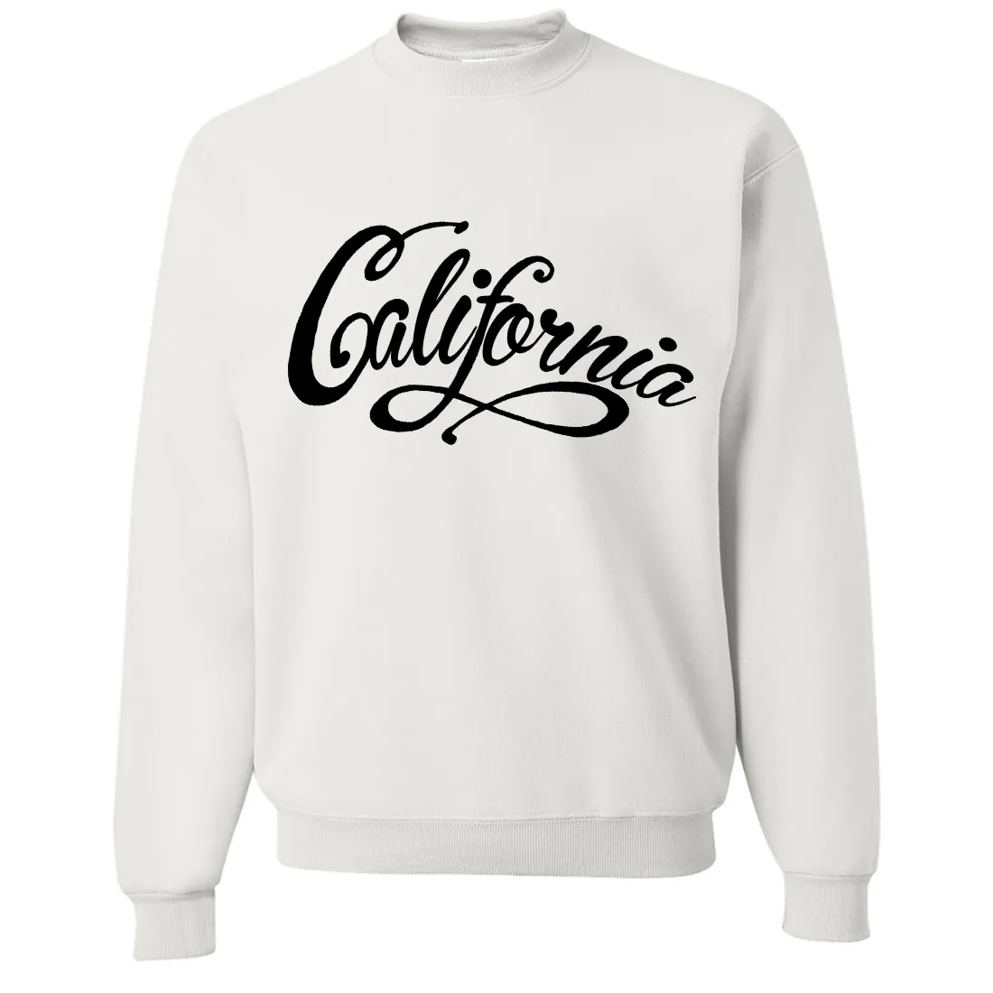 California Beach Script Black Print Crewneck Sweatshirt