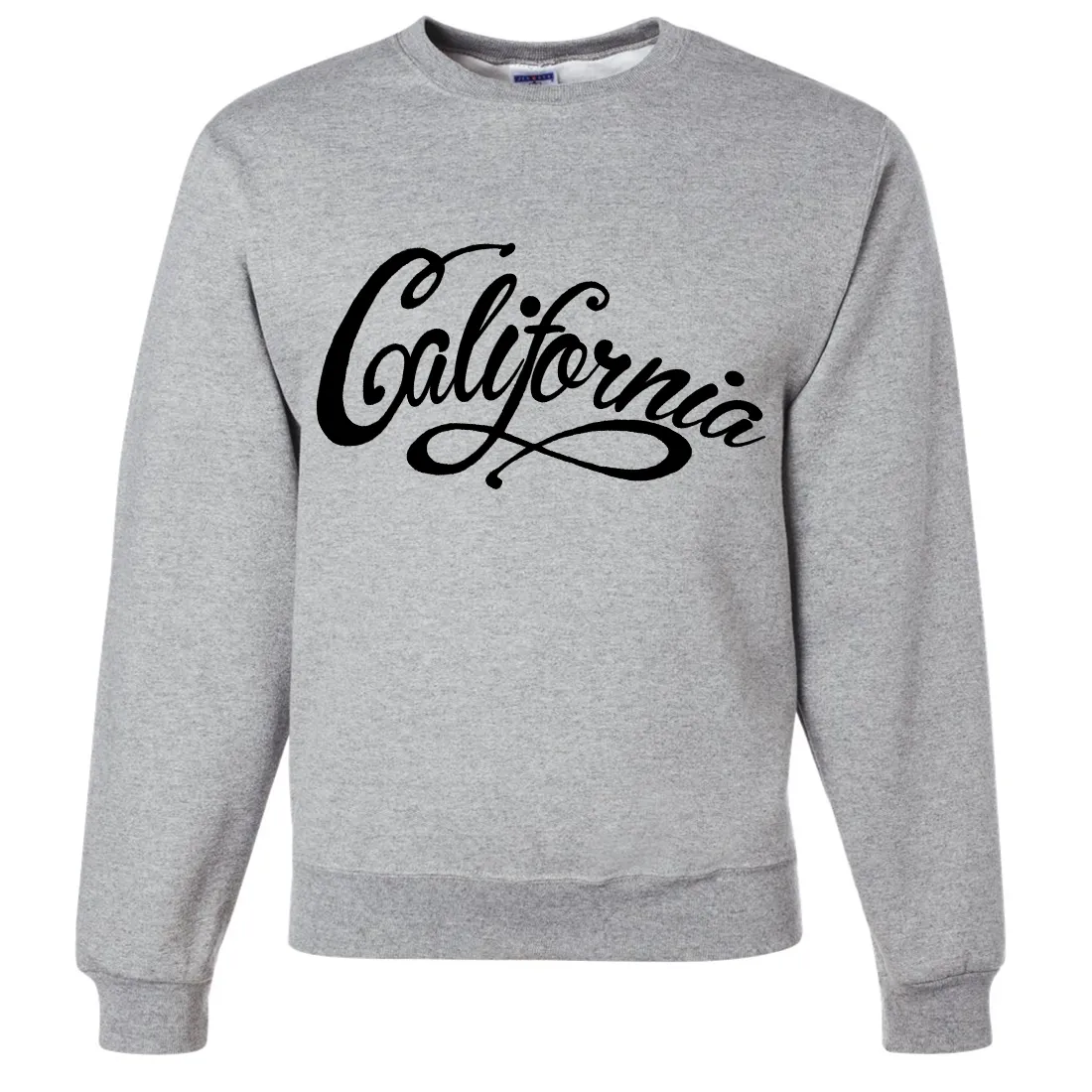 California Beach Script Black Print Crewneck Sweatshirt