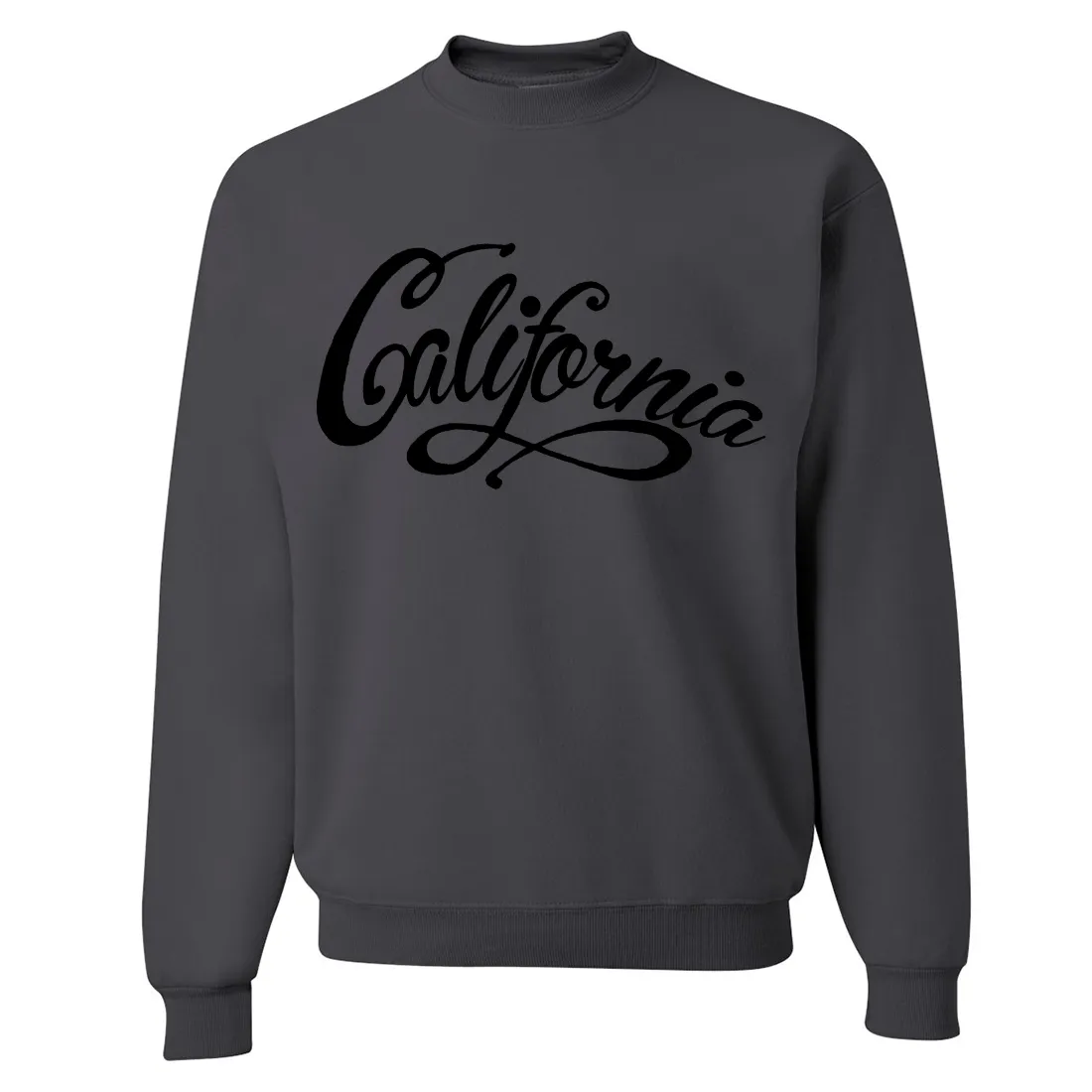 California Beach Script Black Print Crewneck Sweatshirt