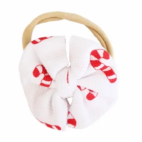 Candy Cane Lane Waffle Bow Headband