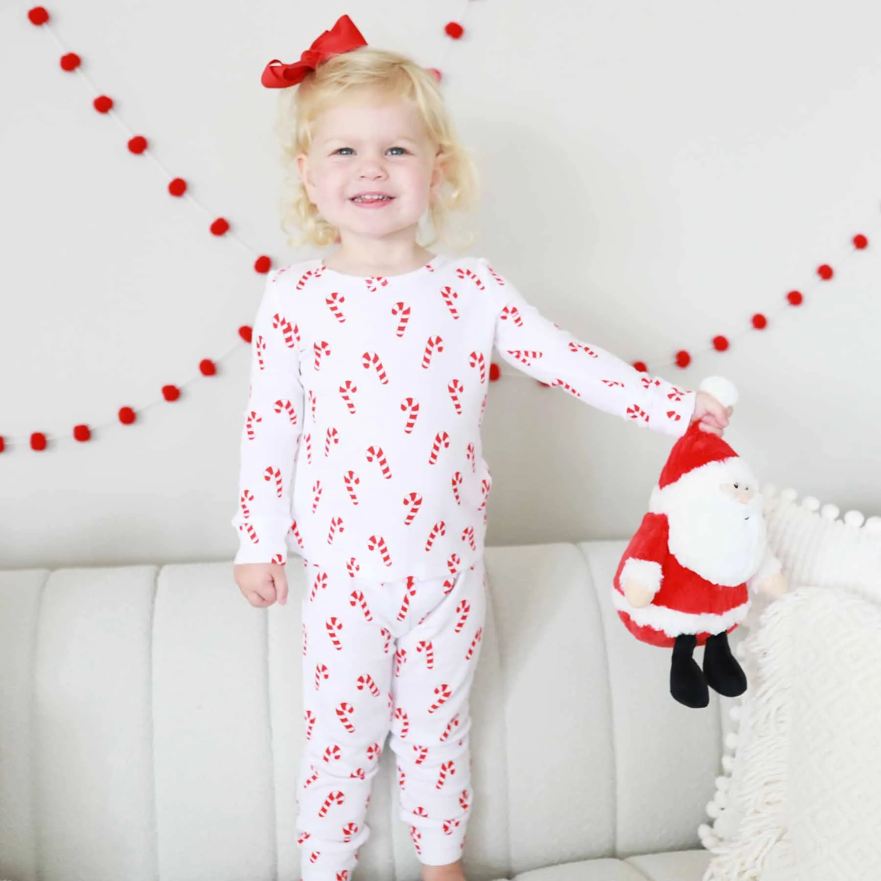 Candy Cane Lane Waffle Two Piece Pajama Set*