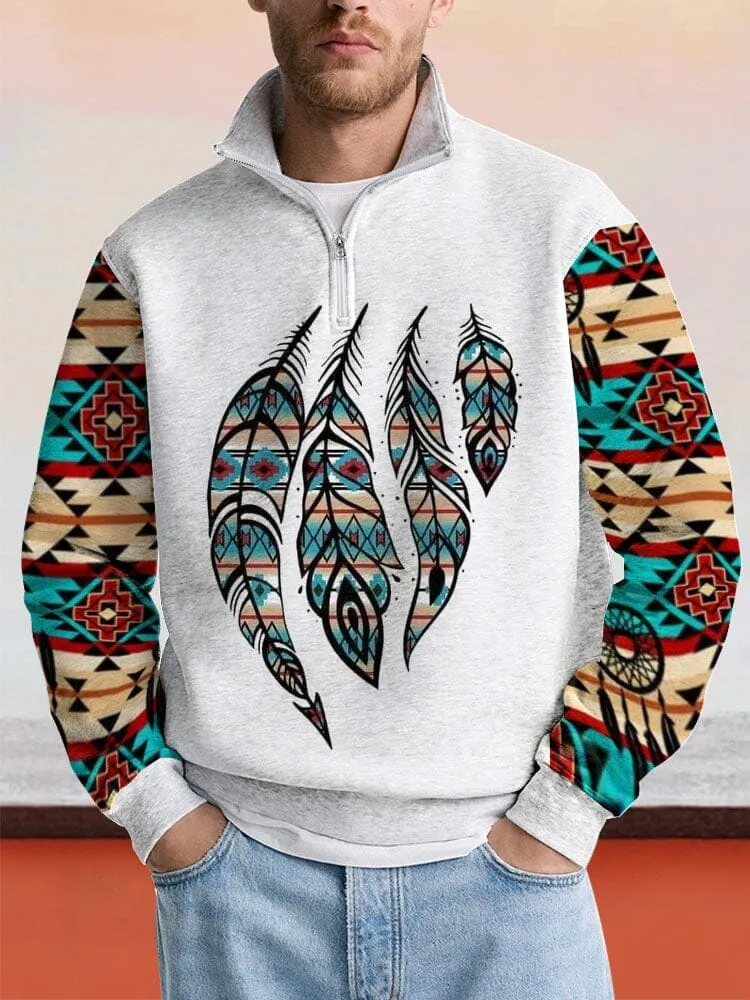 Casual Printed Zipper Sweatshirt