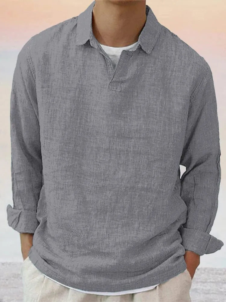 Casual Soft Pullover Cotton Linen Shirt