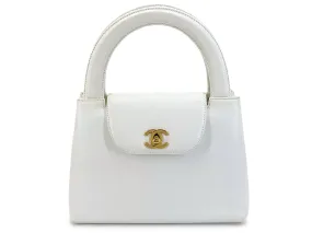 Chanel 1997 Vintage White Caviar Mini Kelly Evening Bag 24k GHW CEX