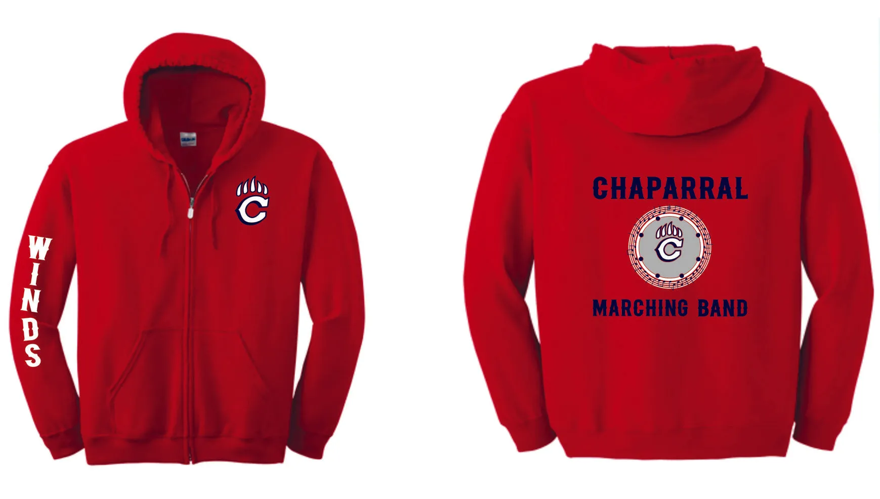 Chap Band Zip Up Hoodie -Matte or Glitter