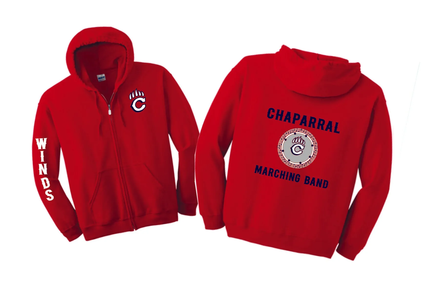 Chap Band Zip Up Hoodie -Matte or Glitter