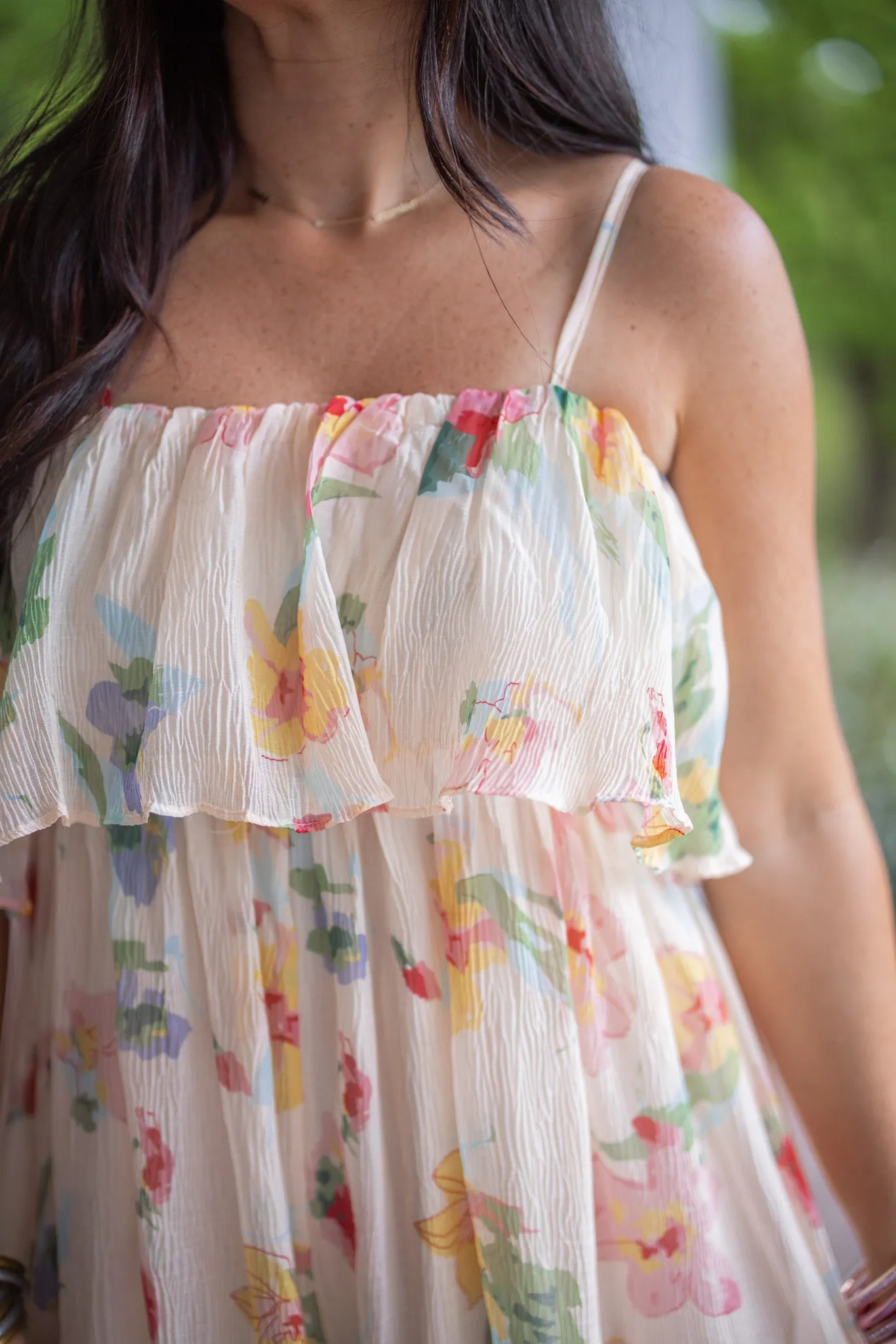 Chic Floral Peach Flowy Jumpsuit