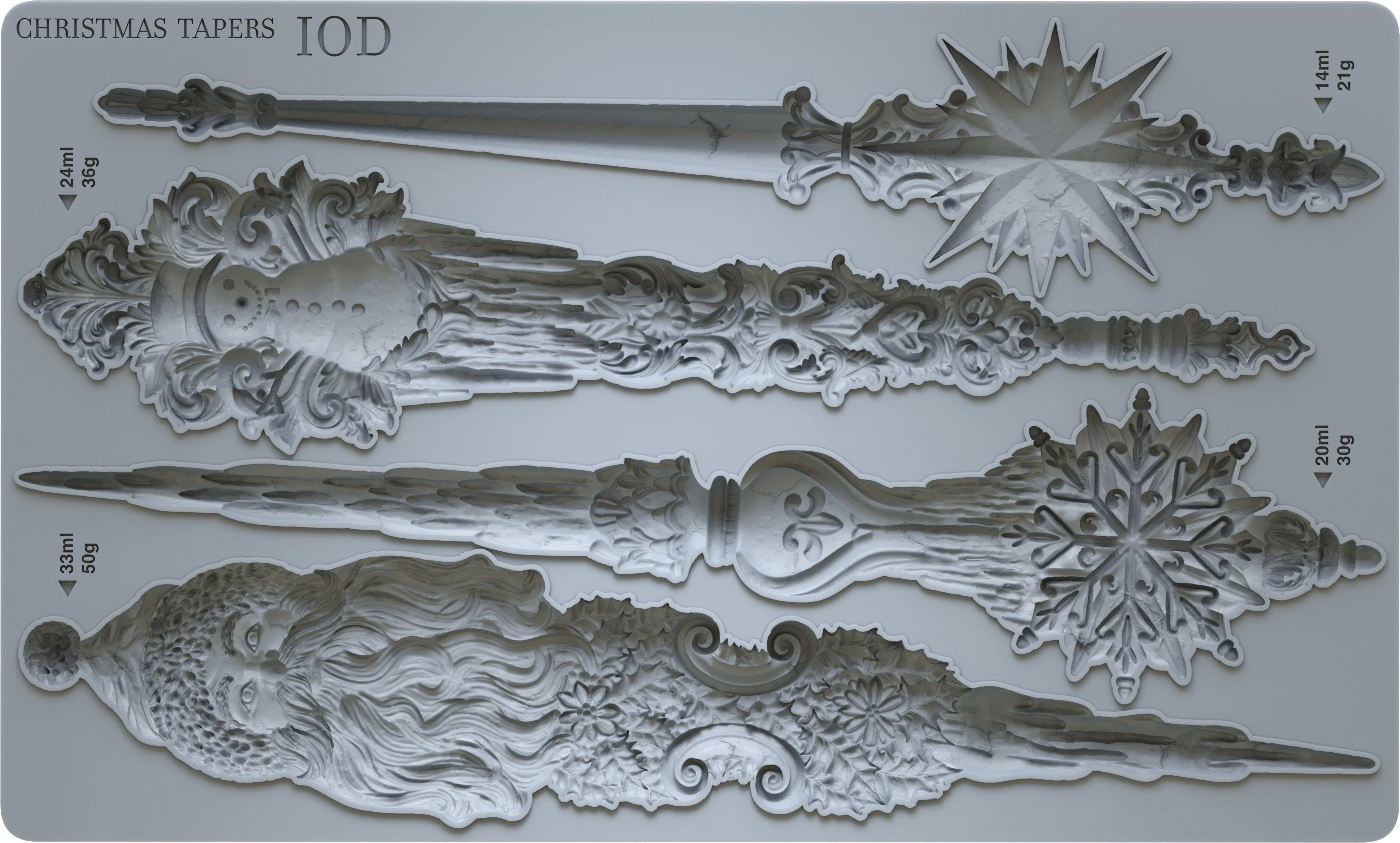 Christmas Tapers IOD Moulds