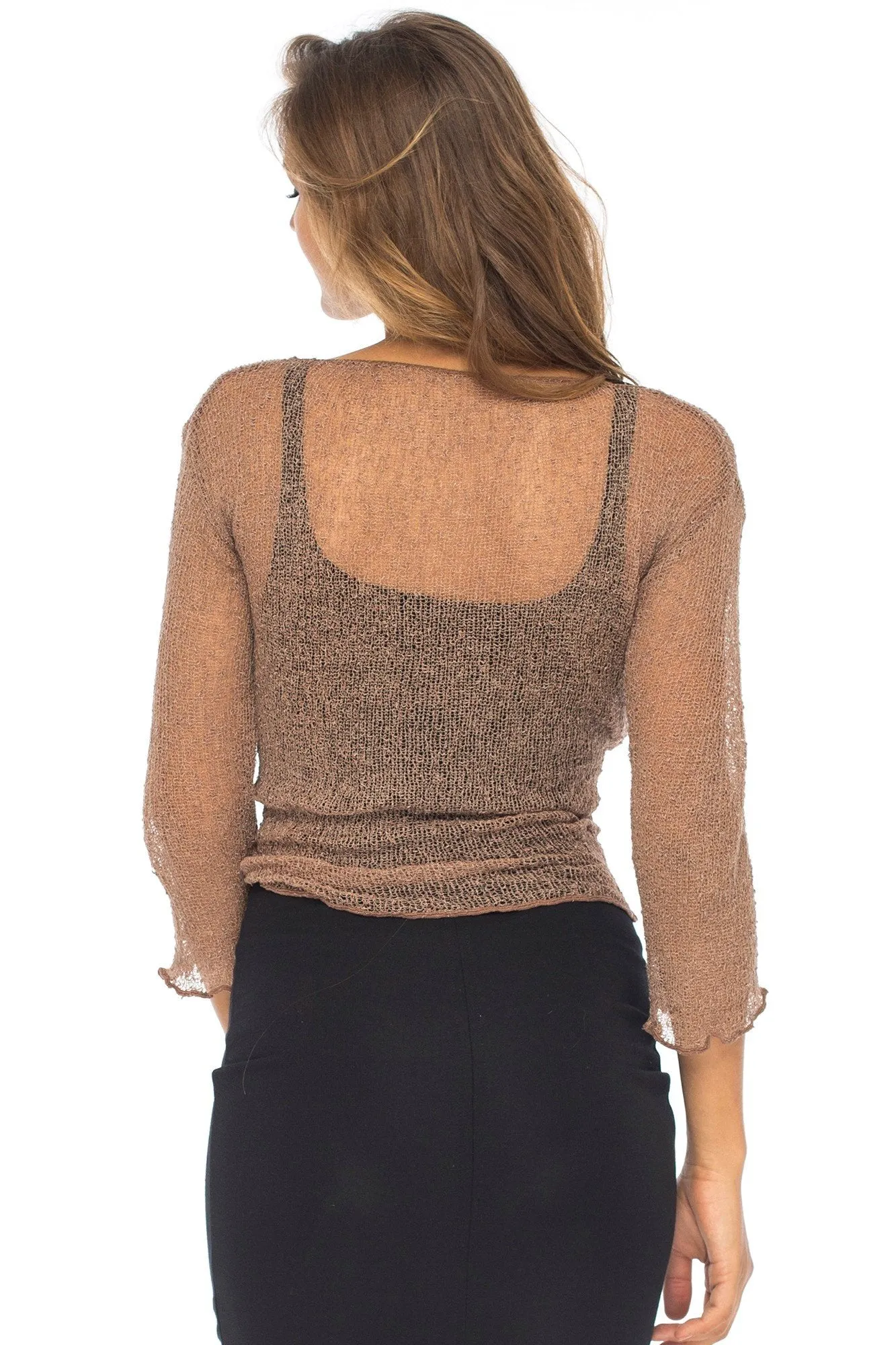 Classic Sheer Shrug Knit Cardigan