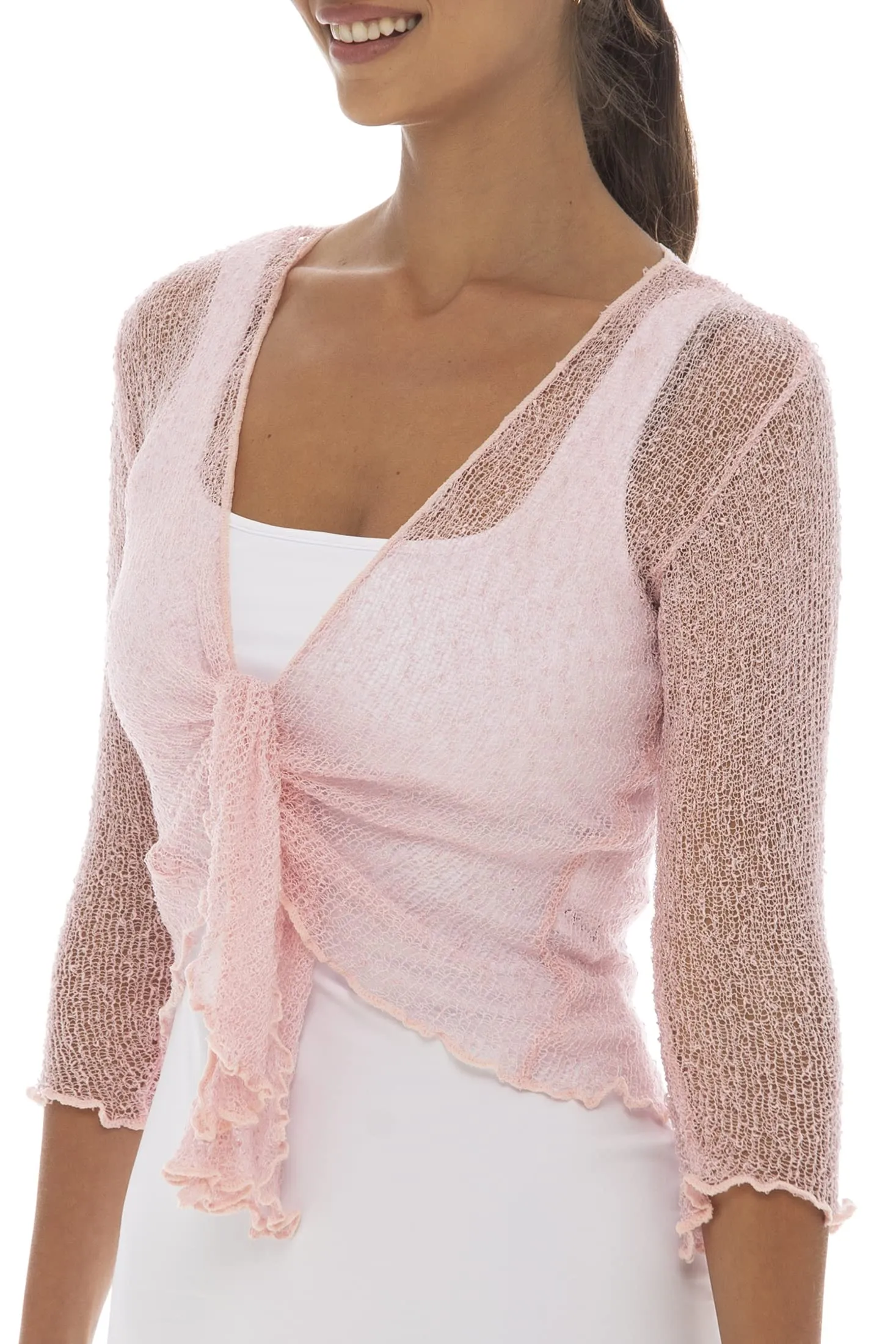 Classic Sheer Shrug Knit Cardigan