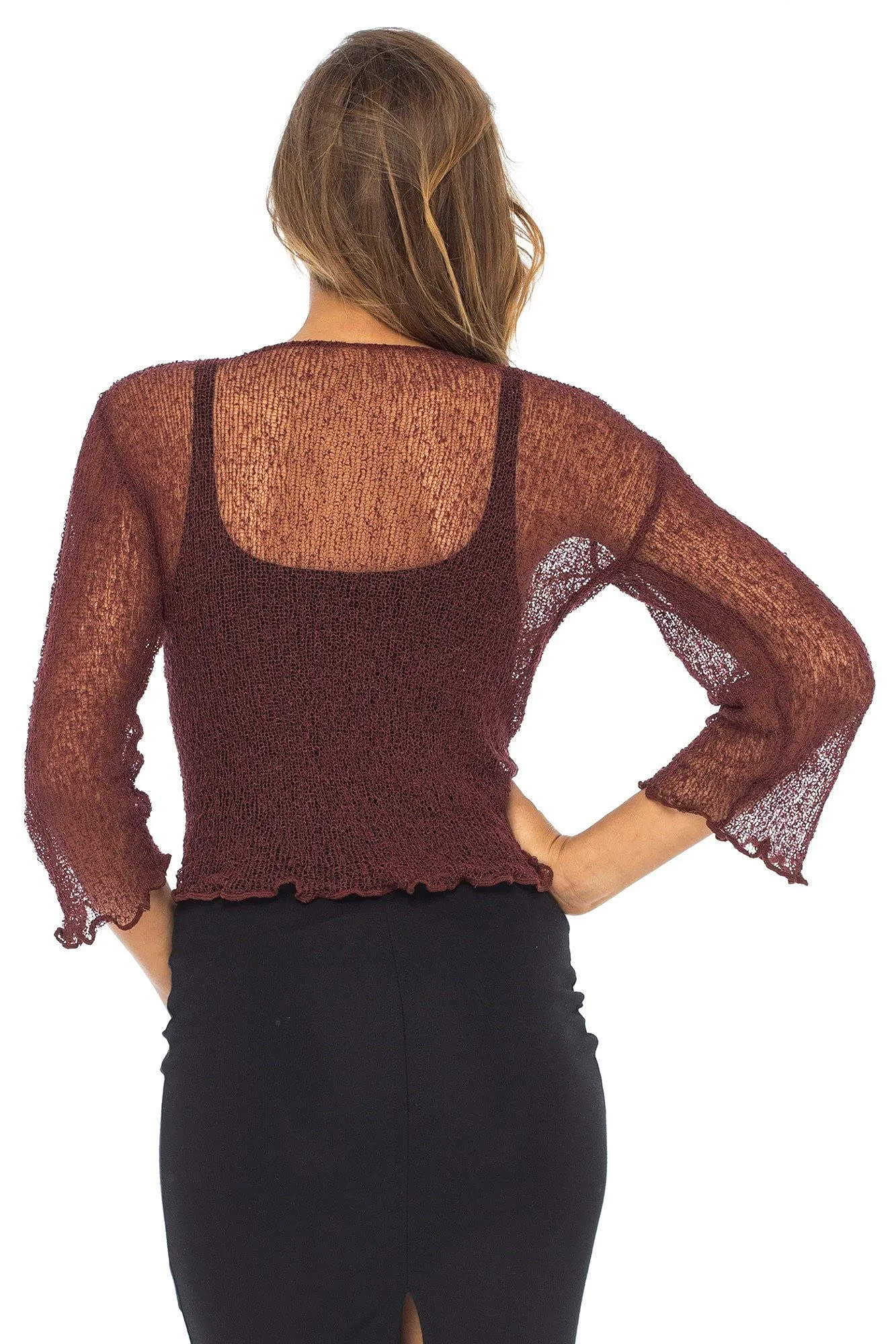 Classic Sheer Shrug Knit Cardigan