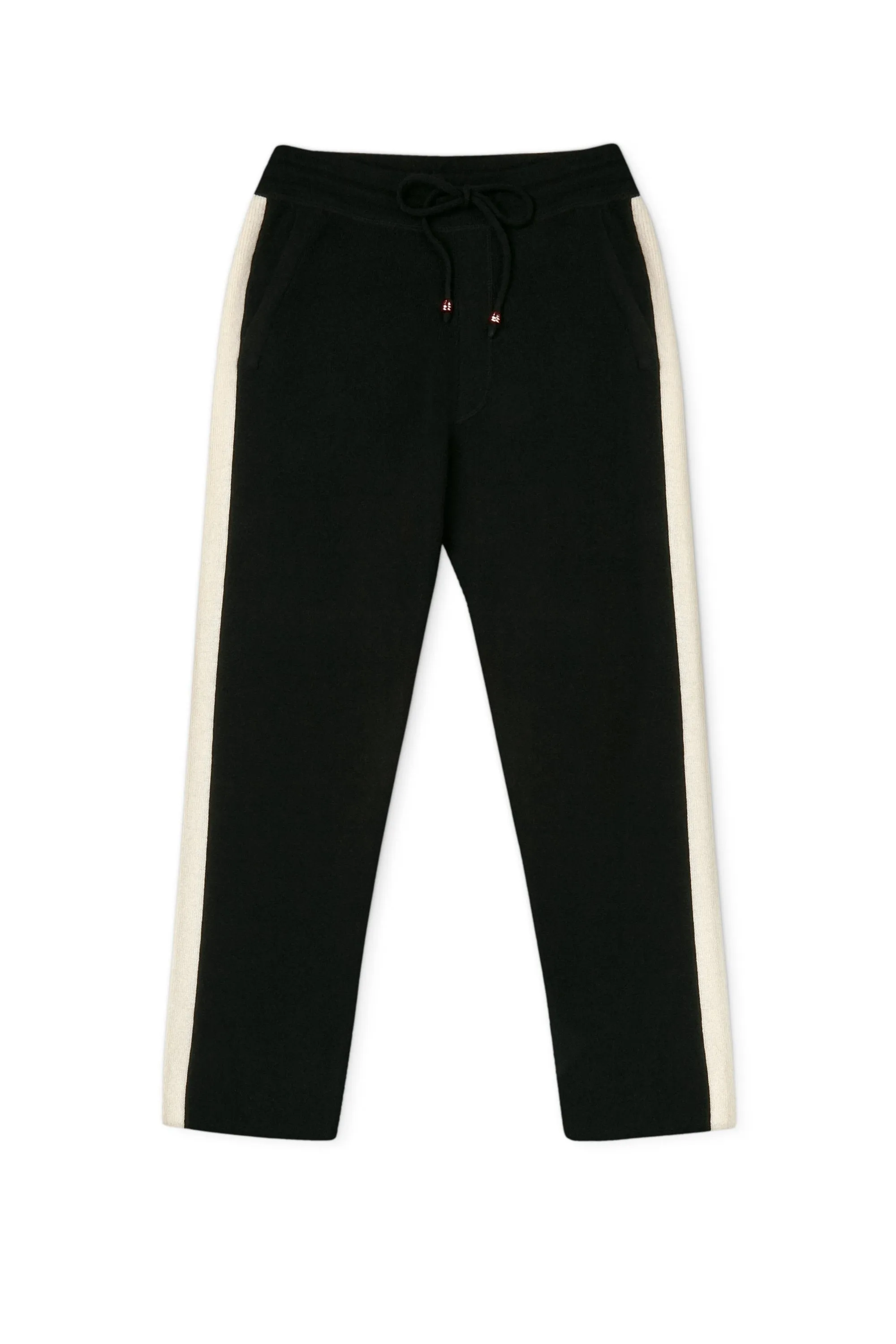 CMMC Striped Cashmere Track Pants - Noir x White