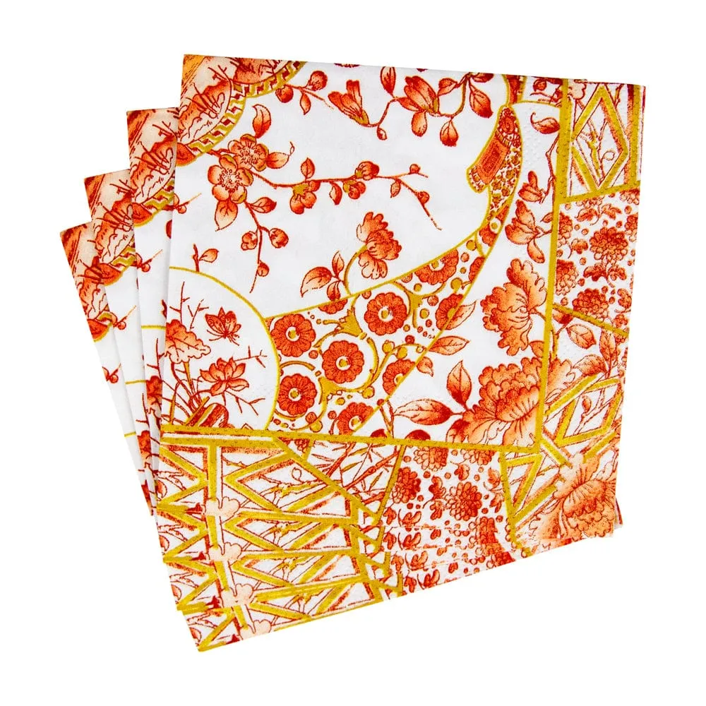 Cocktail Napkins - Gilded Porcelain Coral