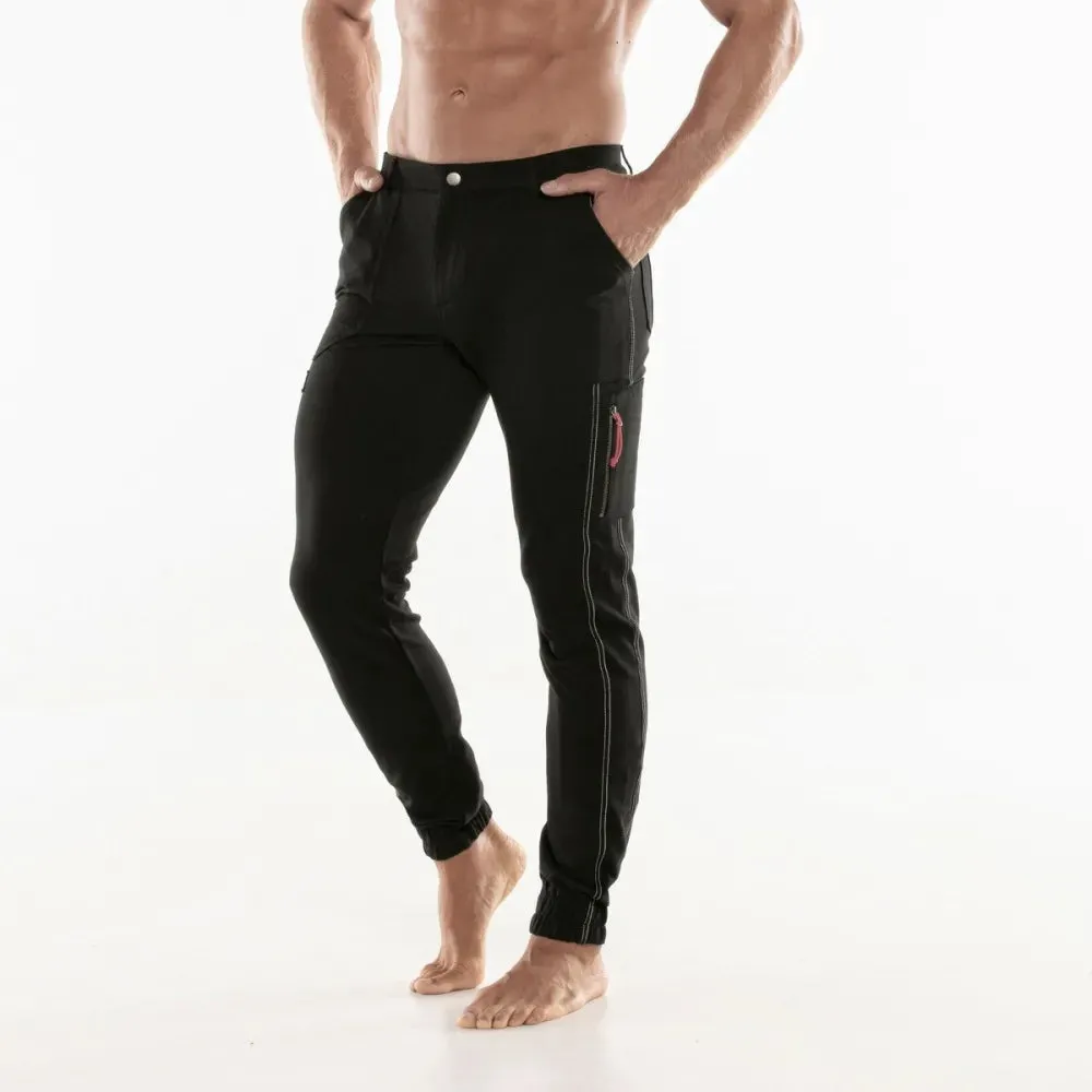 Code 22 slim fit cargo stretch pants 9716 black