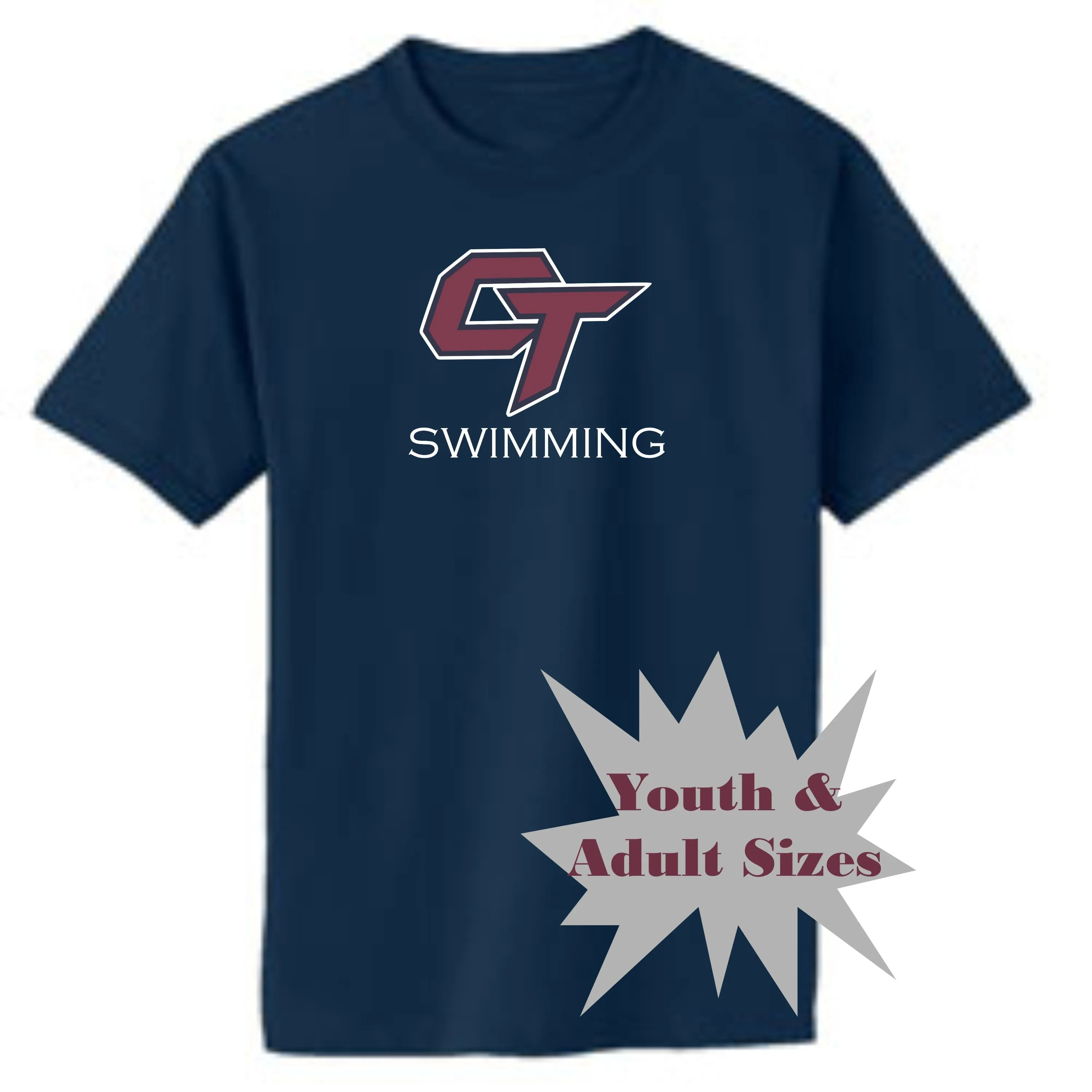 CT Swimming CT DESIGN Basic Tee- Matte or Glitter