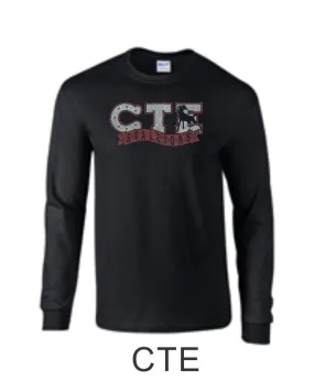 CTE Glitter Black or Grey Long Sleeve T-Shirt in 4 New Designs