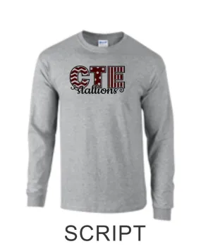 CTE Grey or Black Long Sleeve T-Shirt in 4 New Designs