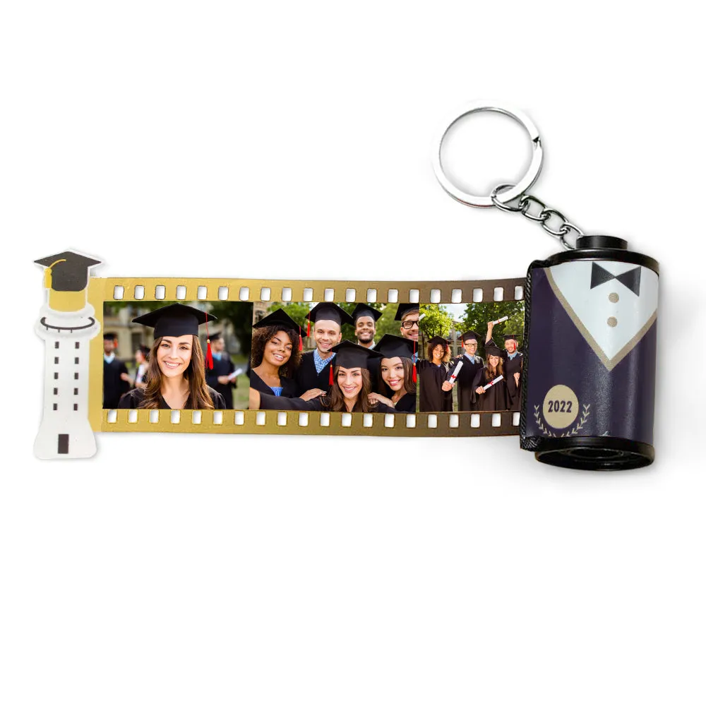 Custom Graduation Photo Film Roll Keychain with Pictures Gifts for Graduates