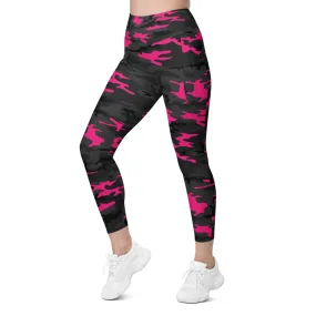 Dark Pink Camo Leggings with Pockets