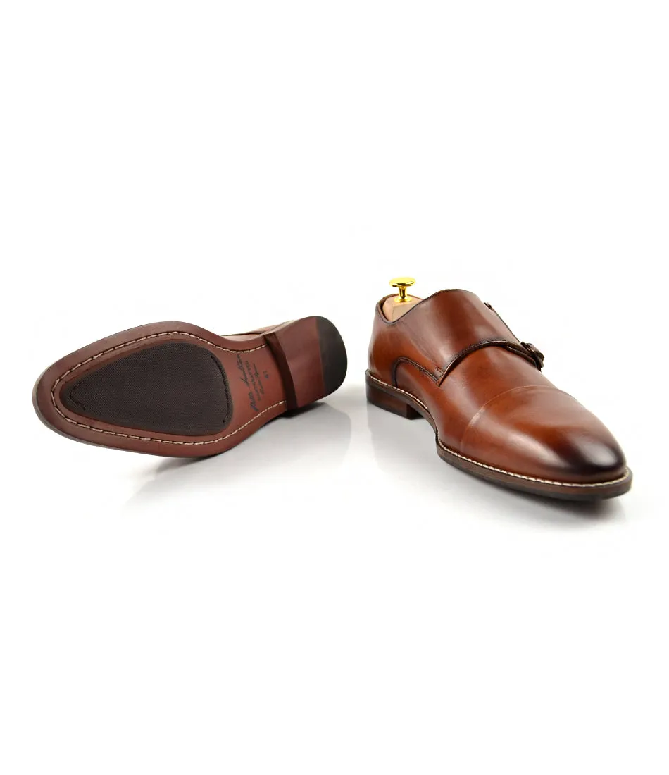 Double Monk Straps Cap toe - Brown