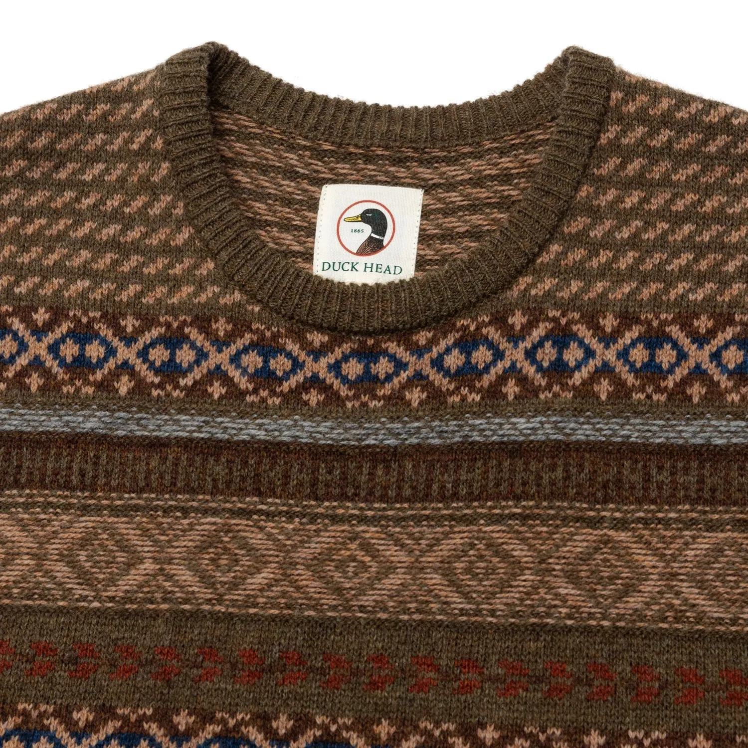 Duck Head Birch Fair Isle Merino Crewneck Sweater