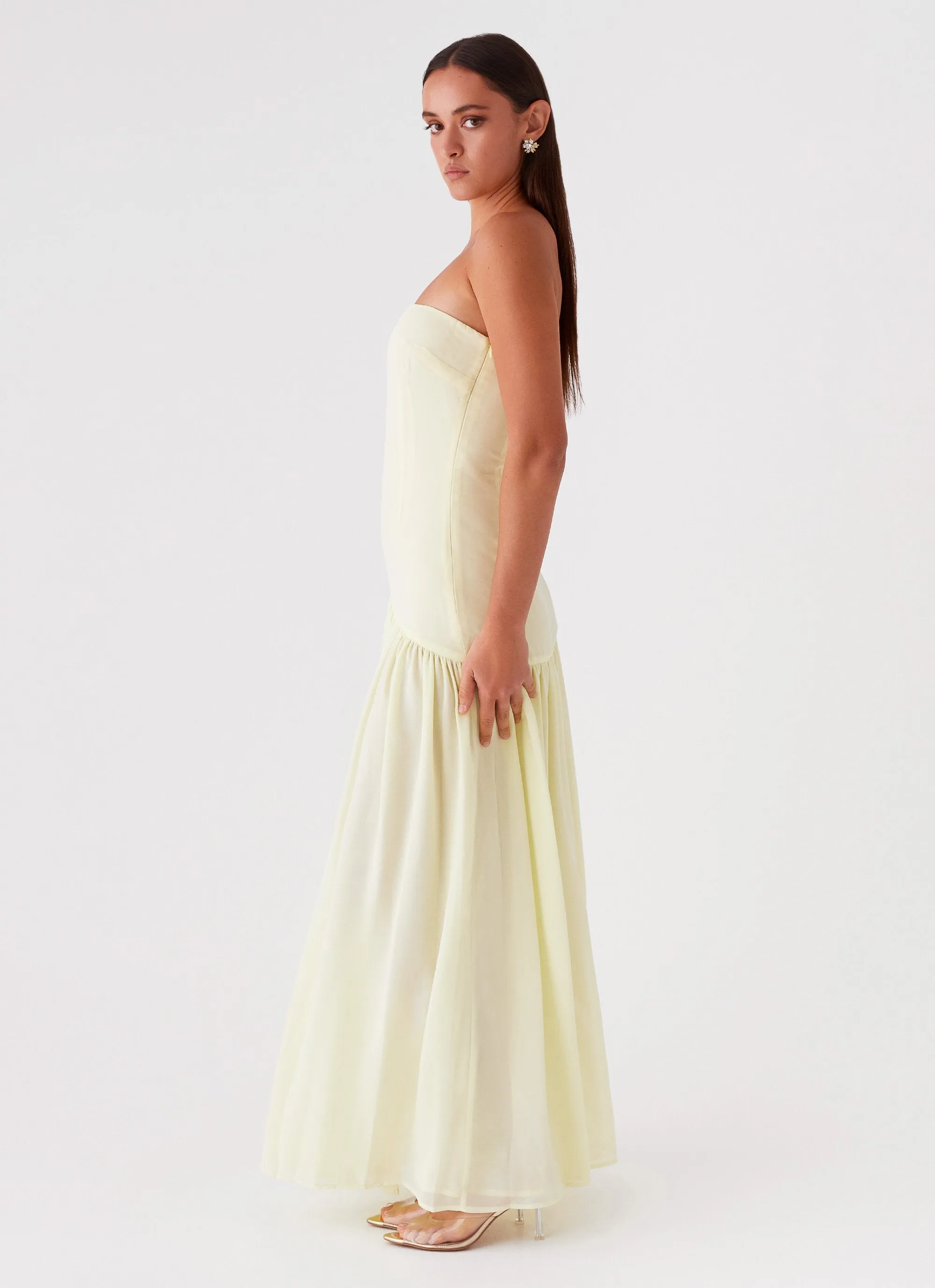 Eden Strapless Maxi Dress - Yellow